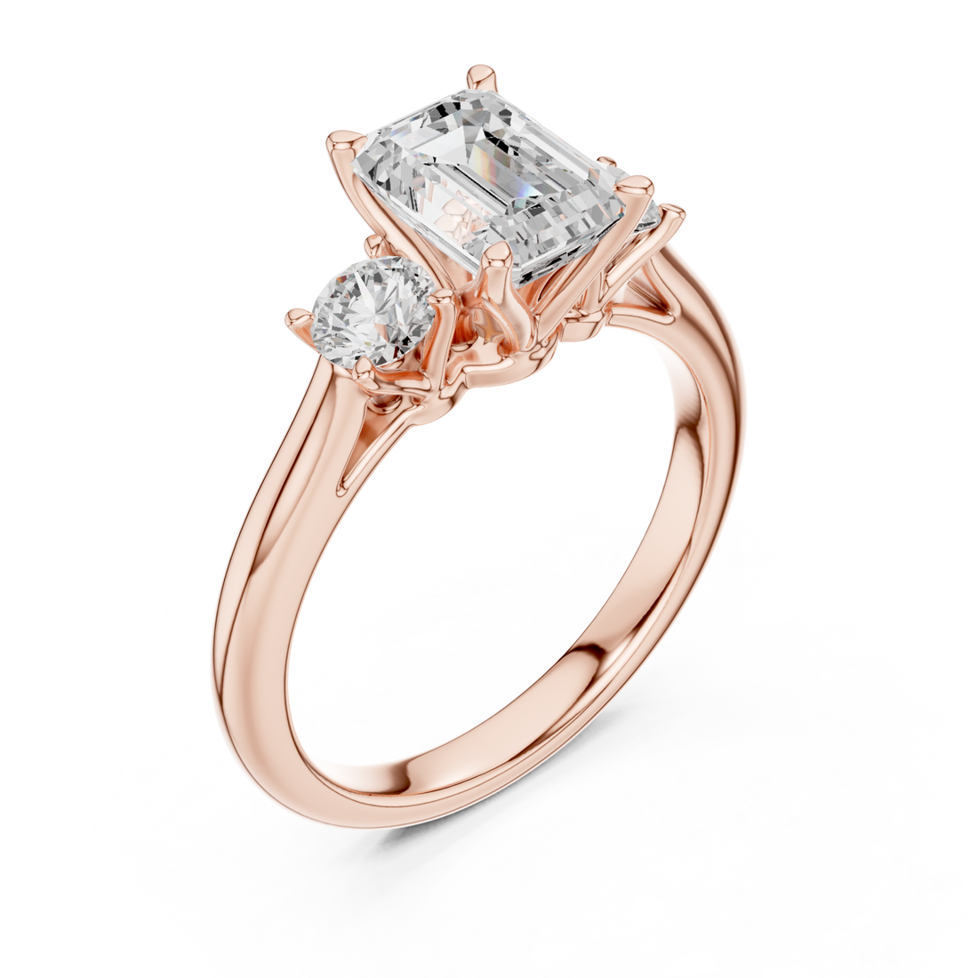 Rose Gold Cascade Embrace Ring Right View