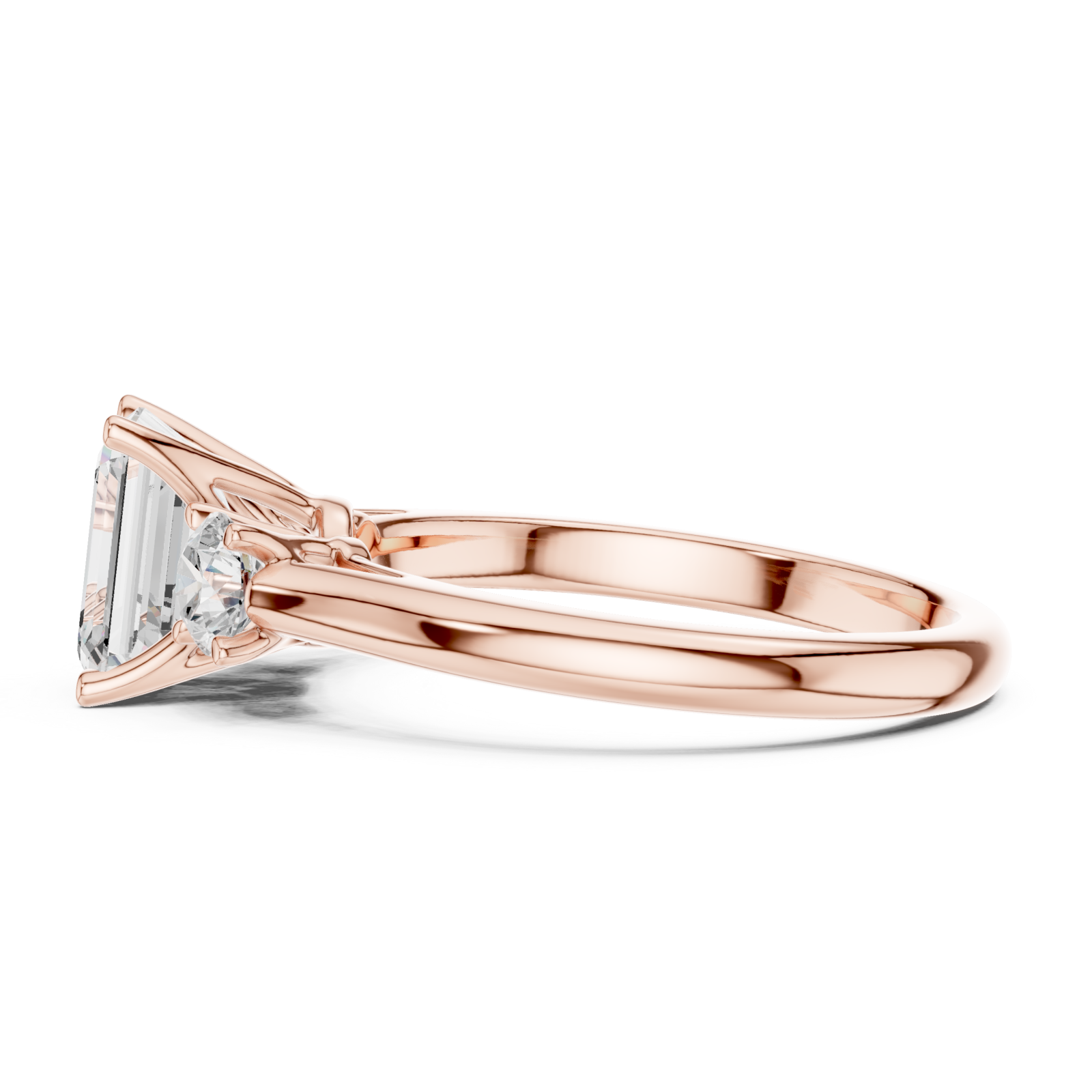  Rose Gold Cascade Embrace Ring Side View