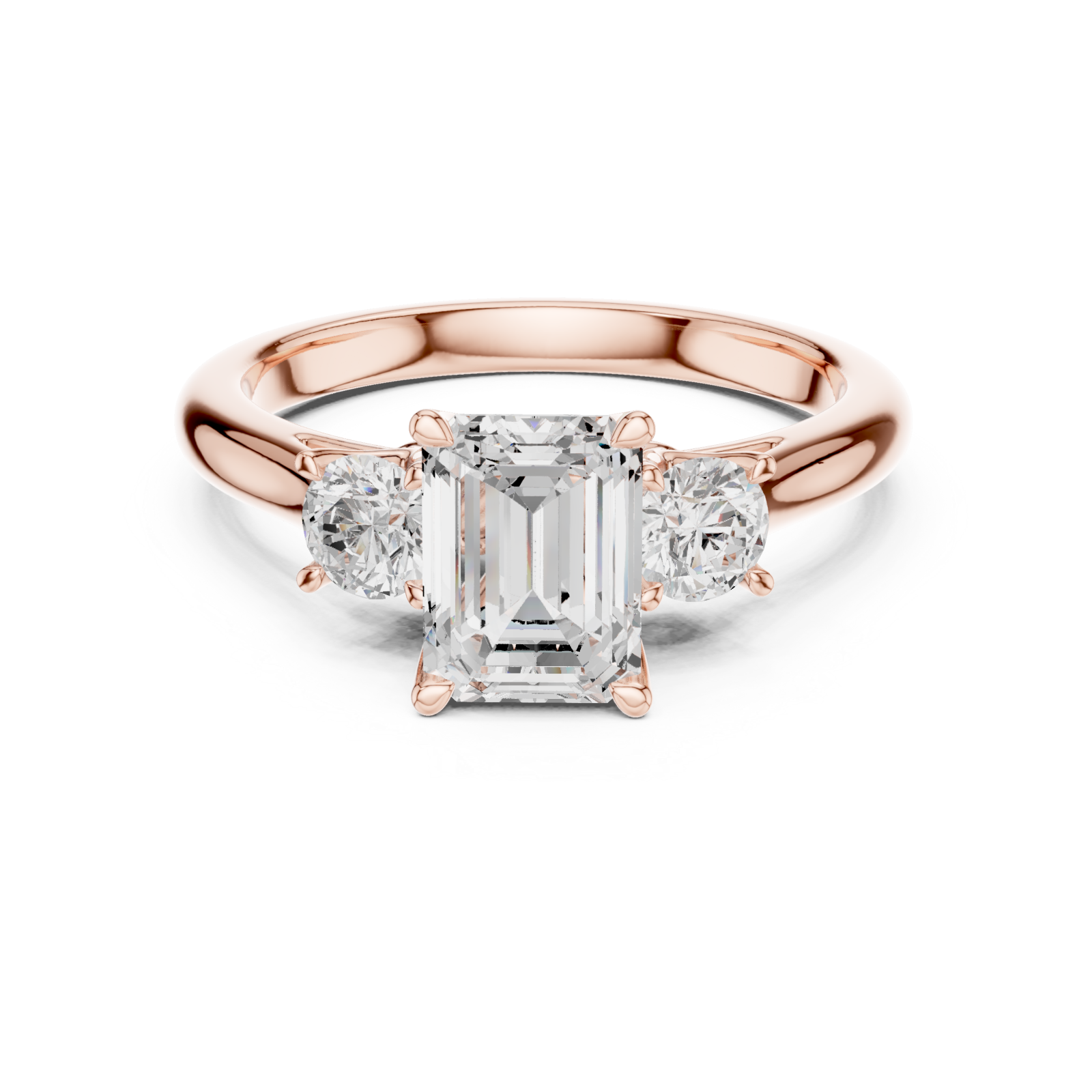  Rose Gold Cascade Embrace Ring Front View