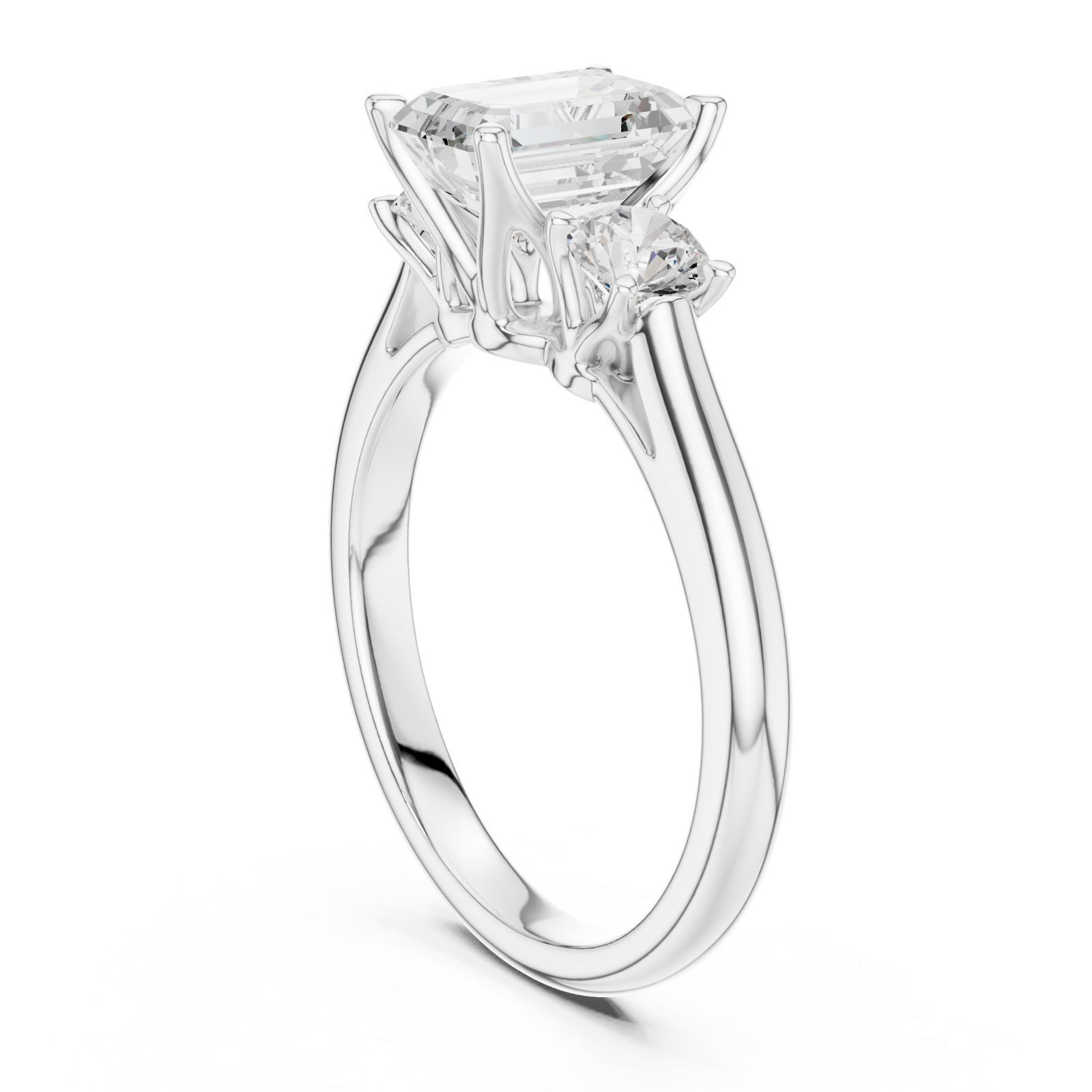  White Gold Cascade Embrace Ring Left View