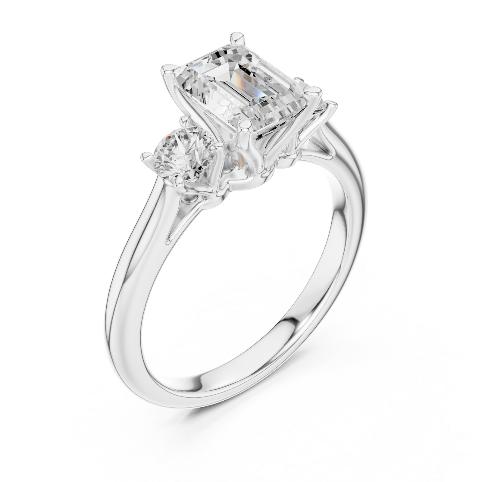  White Gold Cascade Embrace Ring Right View