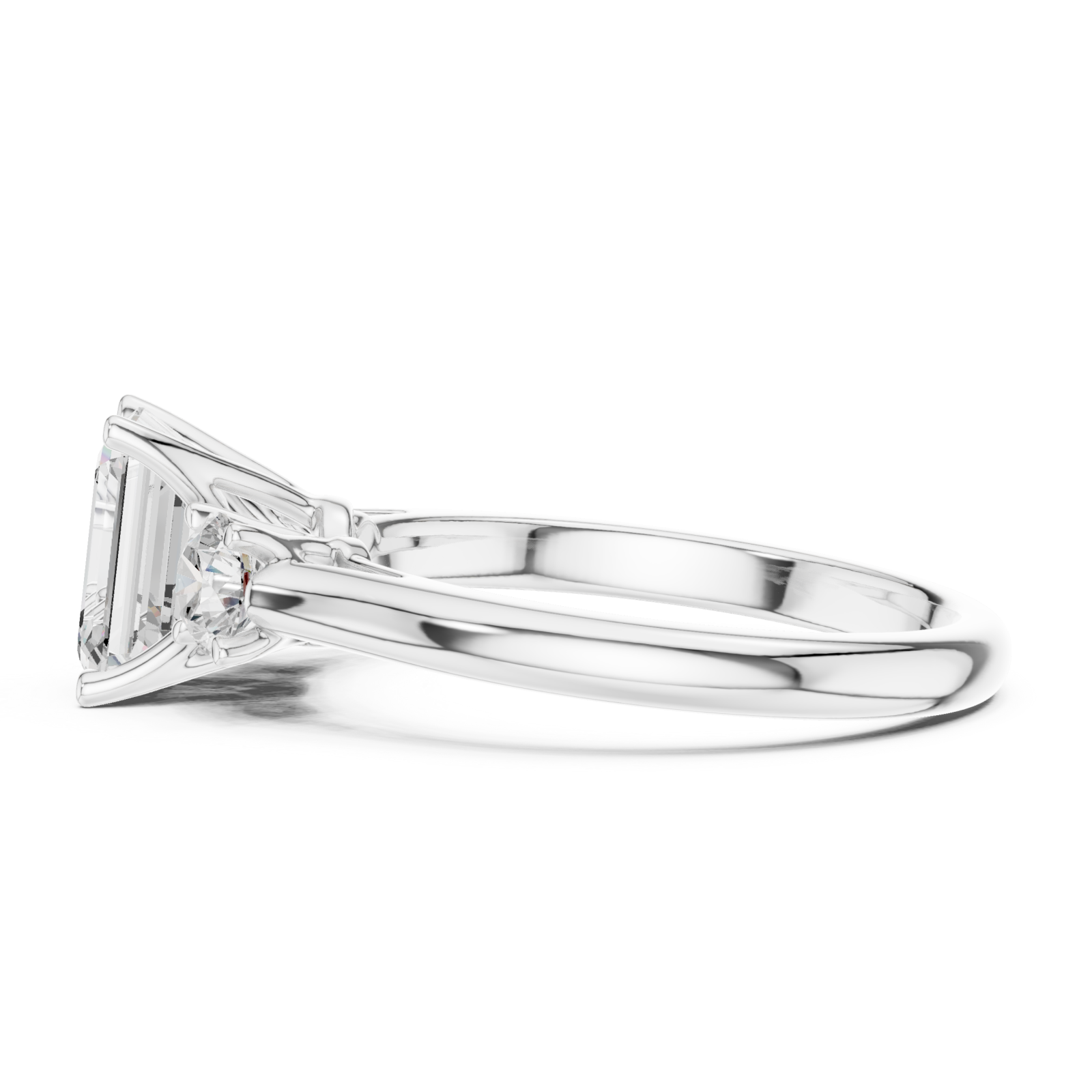  White Gold Cascade Embrace Ring Side View