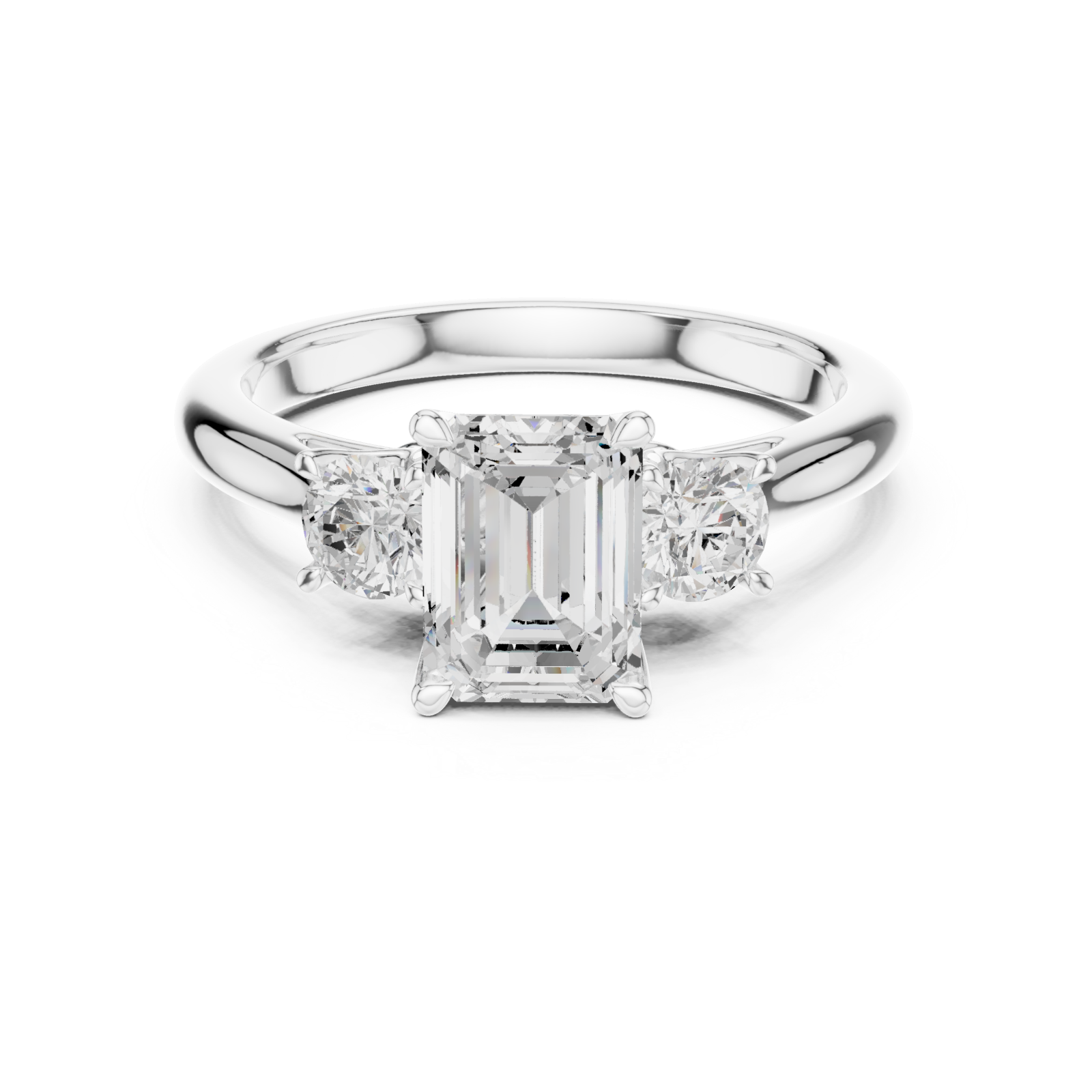  White Gold Cascade Embrace Ring Front View