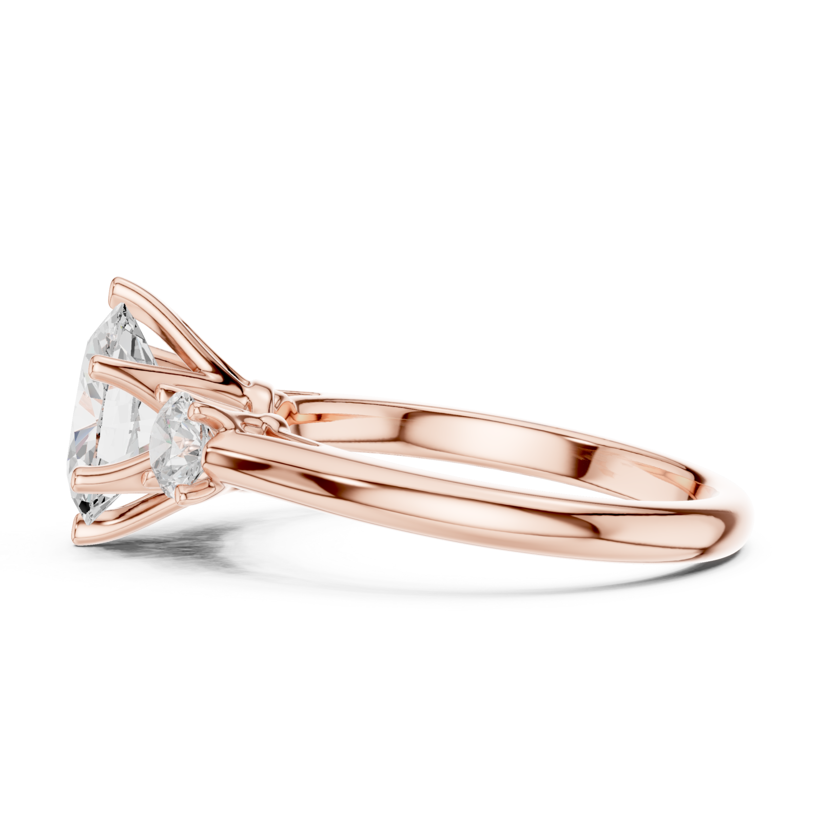  Rose Gold Eternal Promise Trilogy Ring Side View