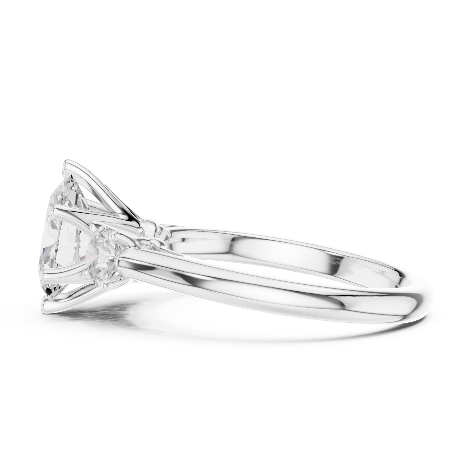  White Gold Eternal Promise Trilogy Ring Side View