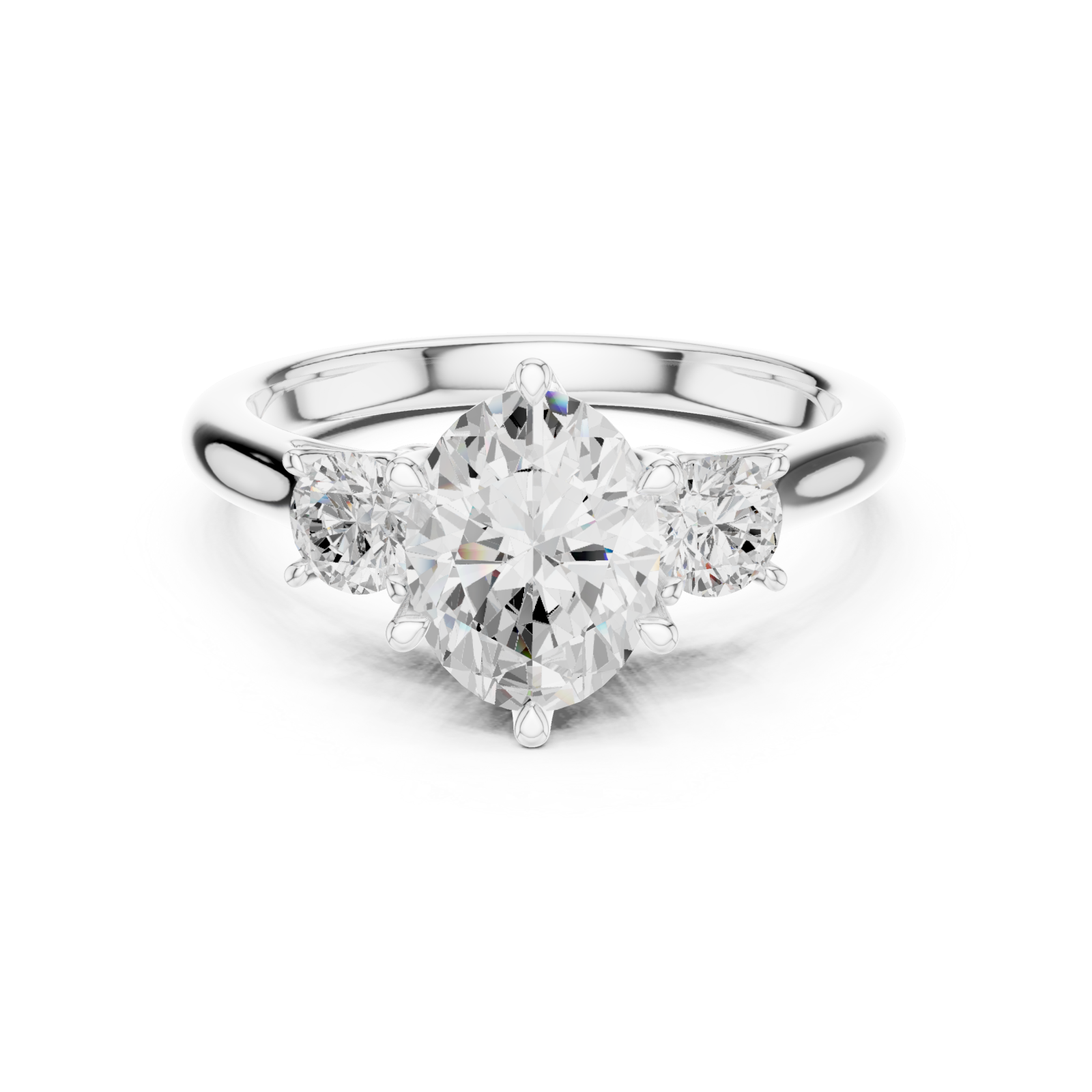  White Gold Eternal Promise Trilogy Ring Front View