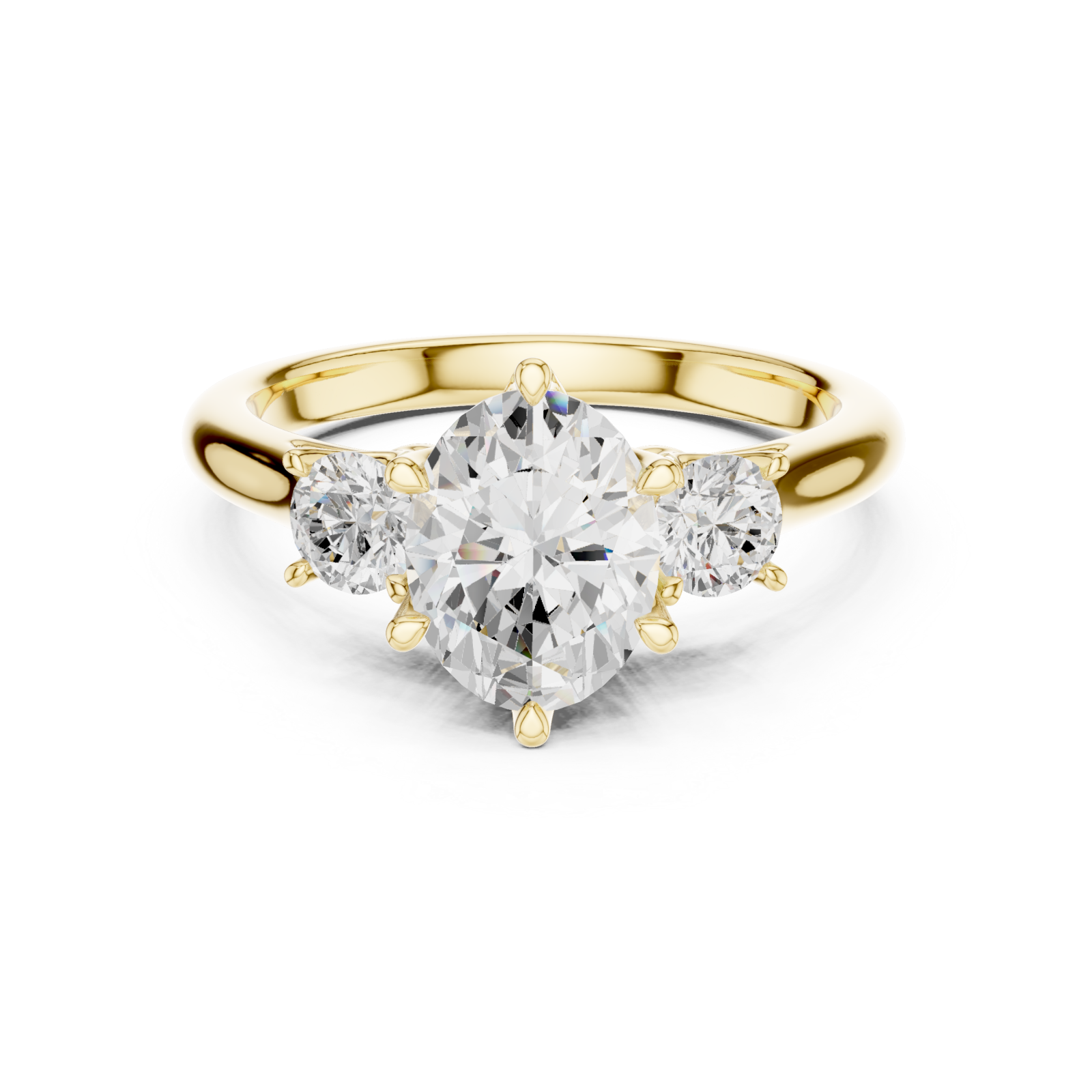  Gold Eternal Promise Trilogy Ring Front View