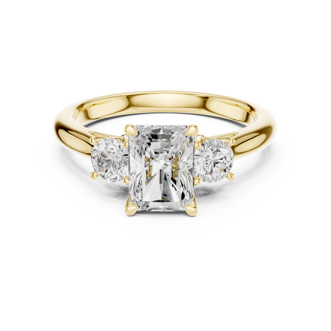 Gold Radiant Trio Statement Ring Right View