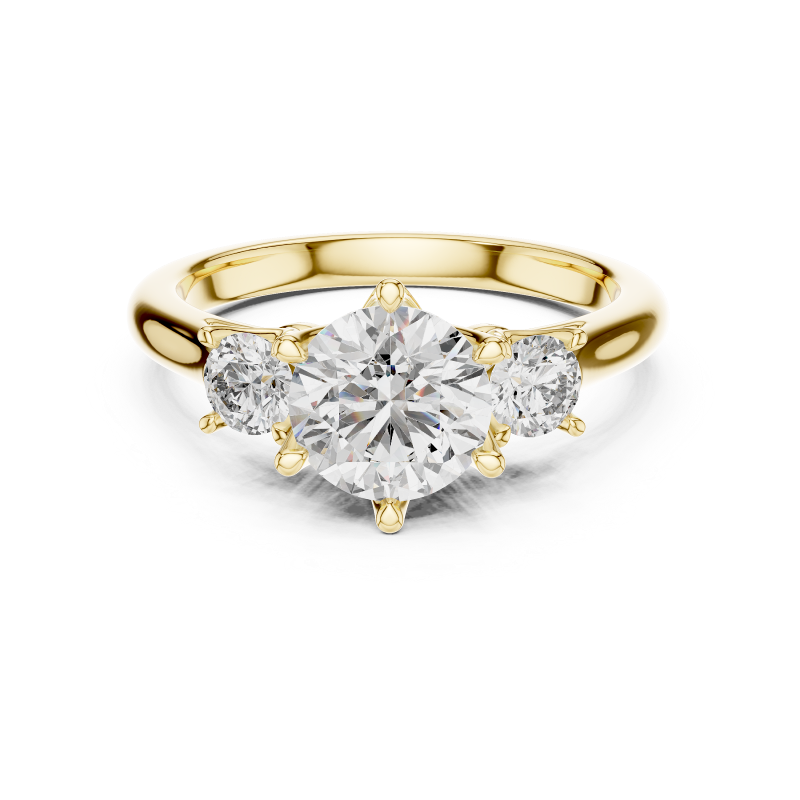  Gold Infinite Promise Brilliant Solitaire Band Front View