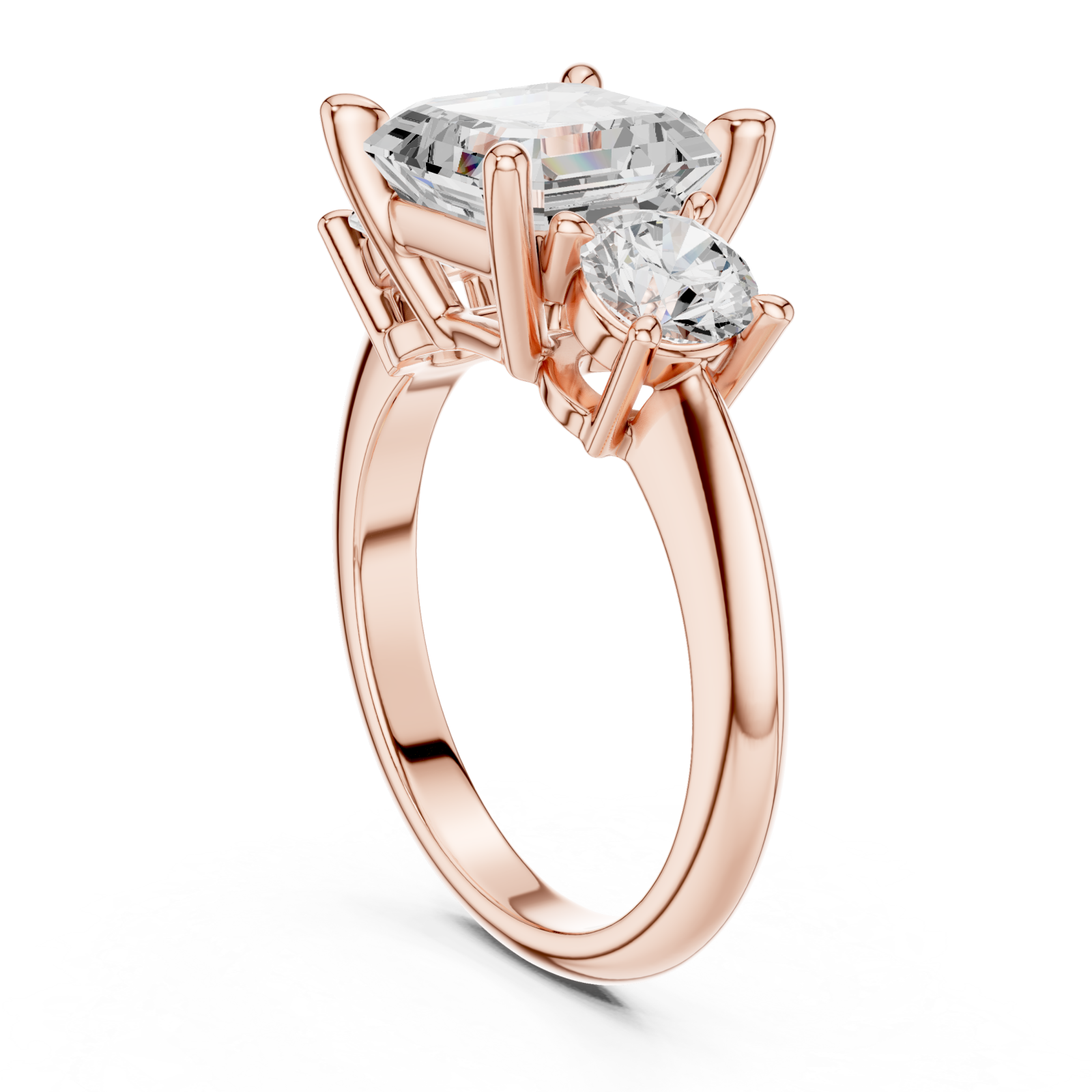  Rose Gold Solstice Twin Stone Radiance Ring Left View