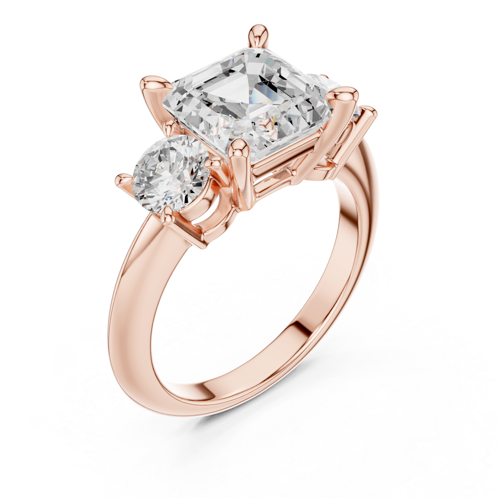  Rose Gold Solstice Twin Stone Radiance Ring Right View