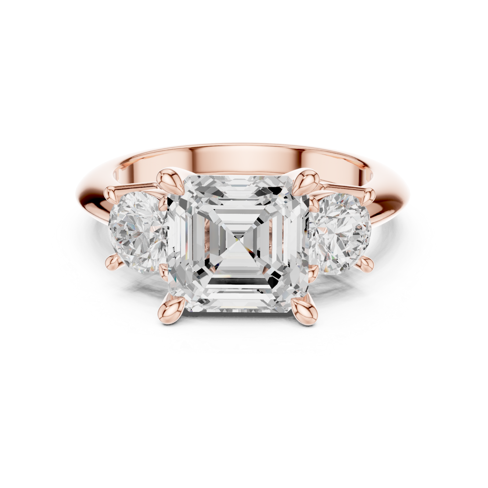  Rose Gold Solstice Twin Stone Radiance Ring Front View