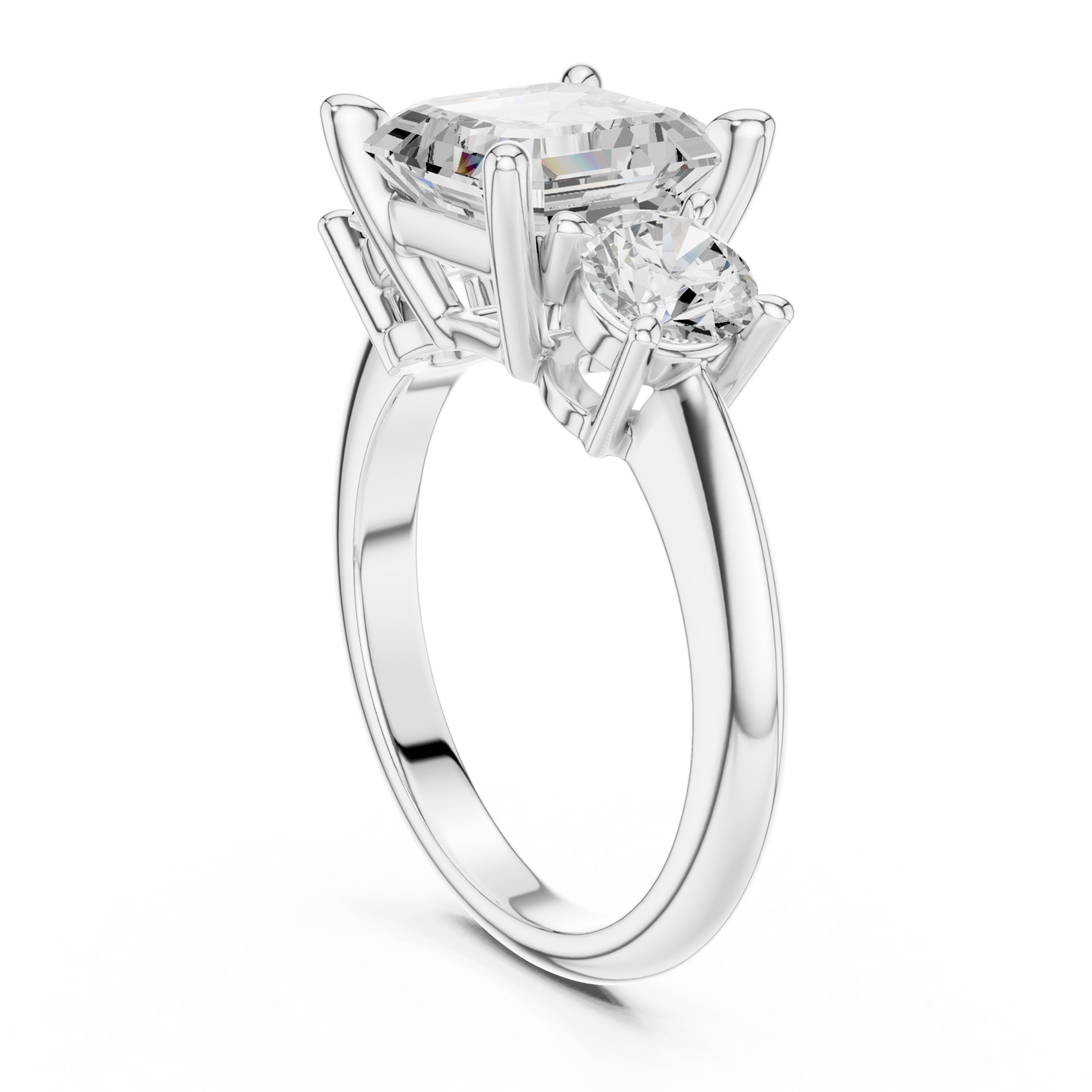  White Gold Solstice Twin Stone Radiance Ring Left View