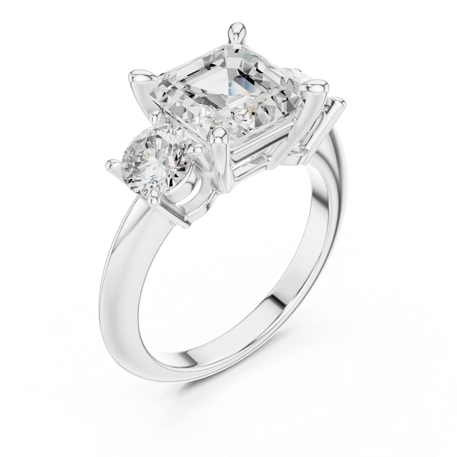  White Gold Solstice Twin Stone Radiance Ring Right View