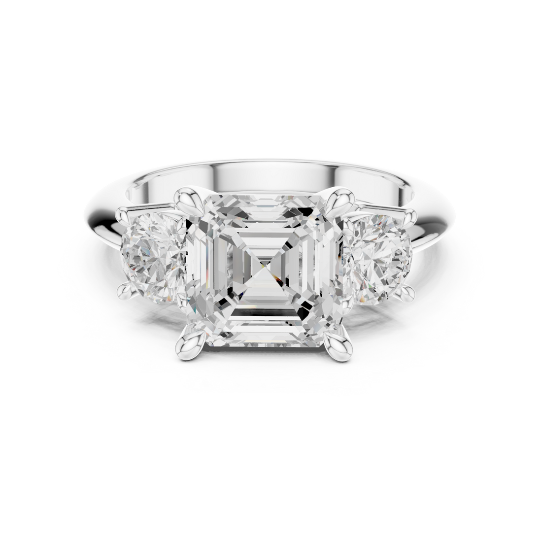  White Gold Solstice Twin Stone Radiance Ring Right View