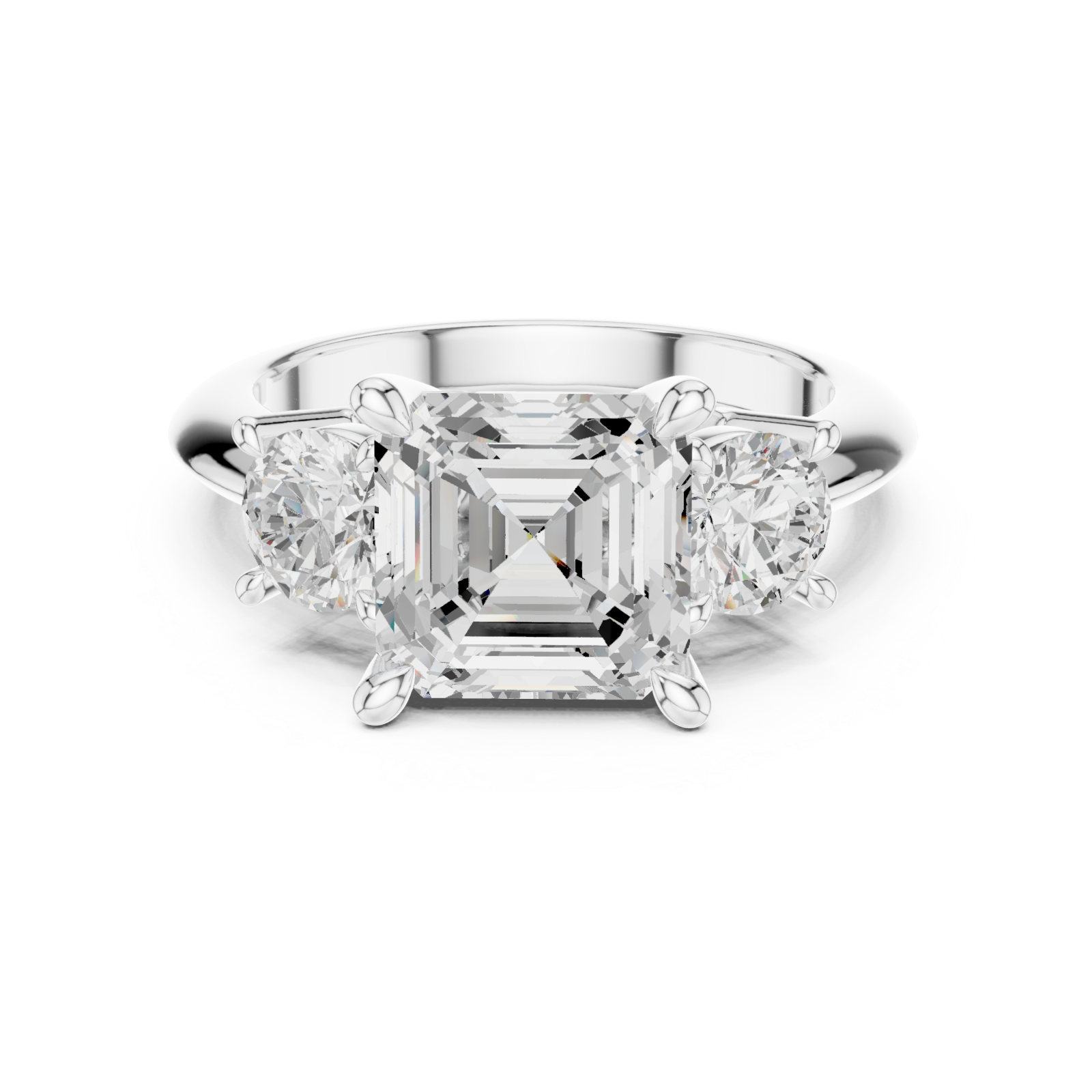  White Gold Solstice Twin Stone Radiance Ring Front View