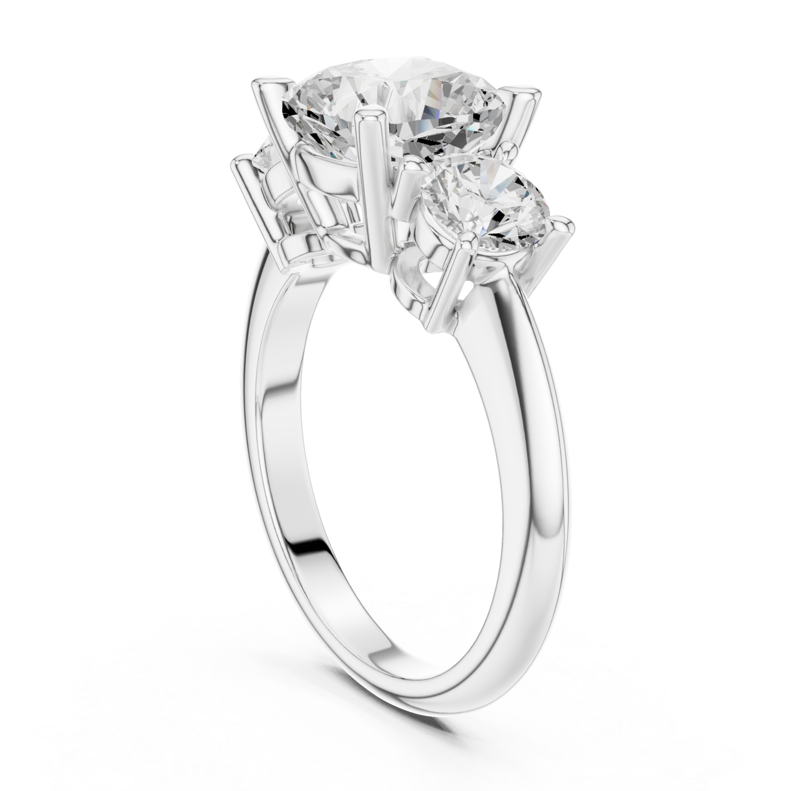  White Gold Classic Trinity Embrace Ring Left View