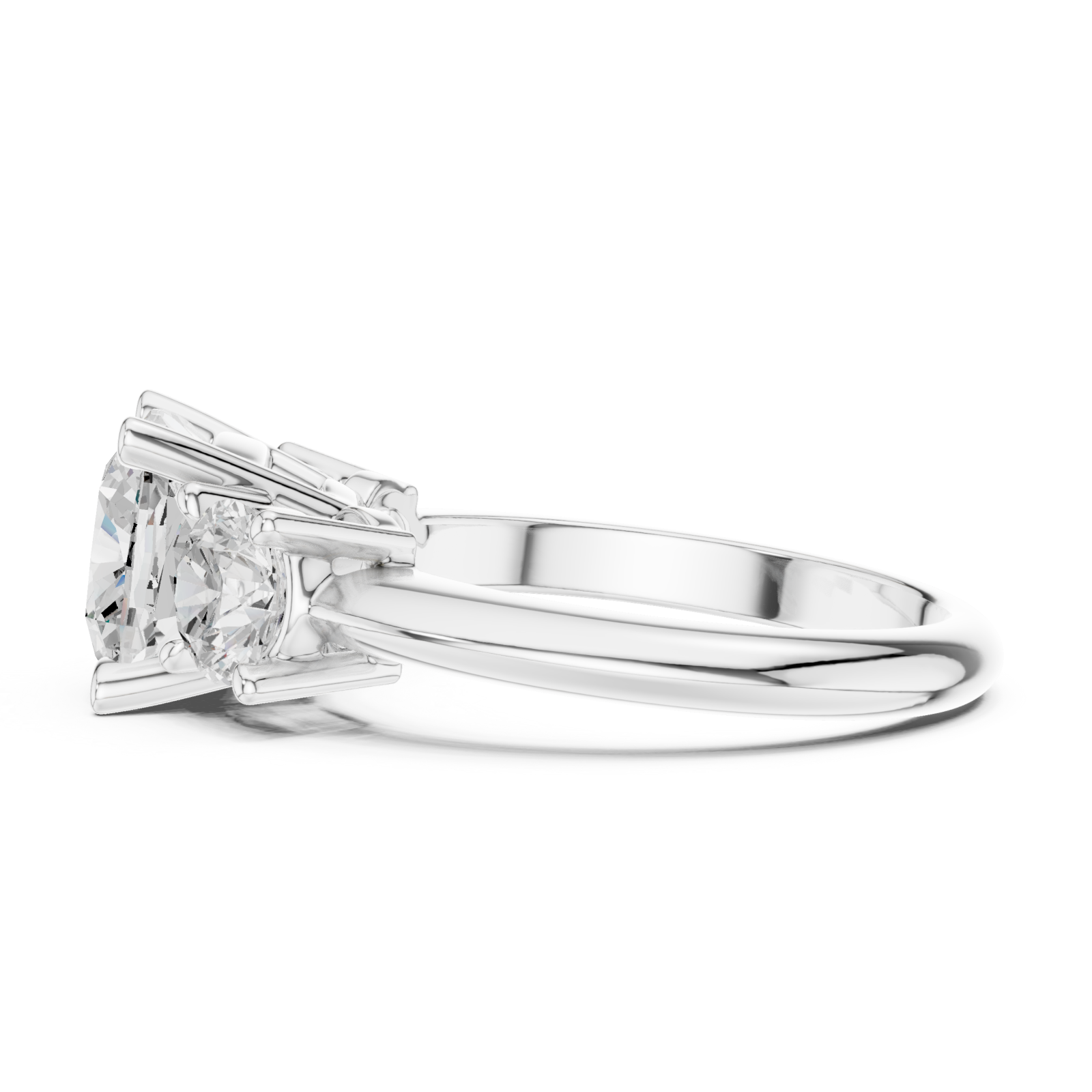  White Gold Classic Trinity Embrace Ring Side View