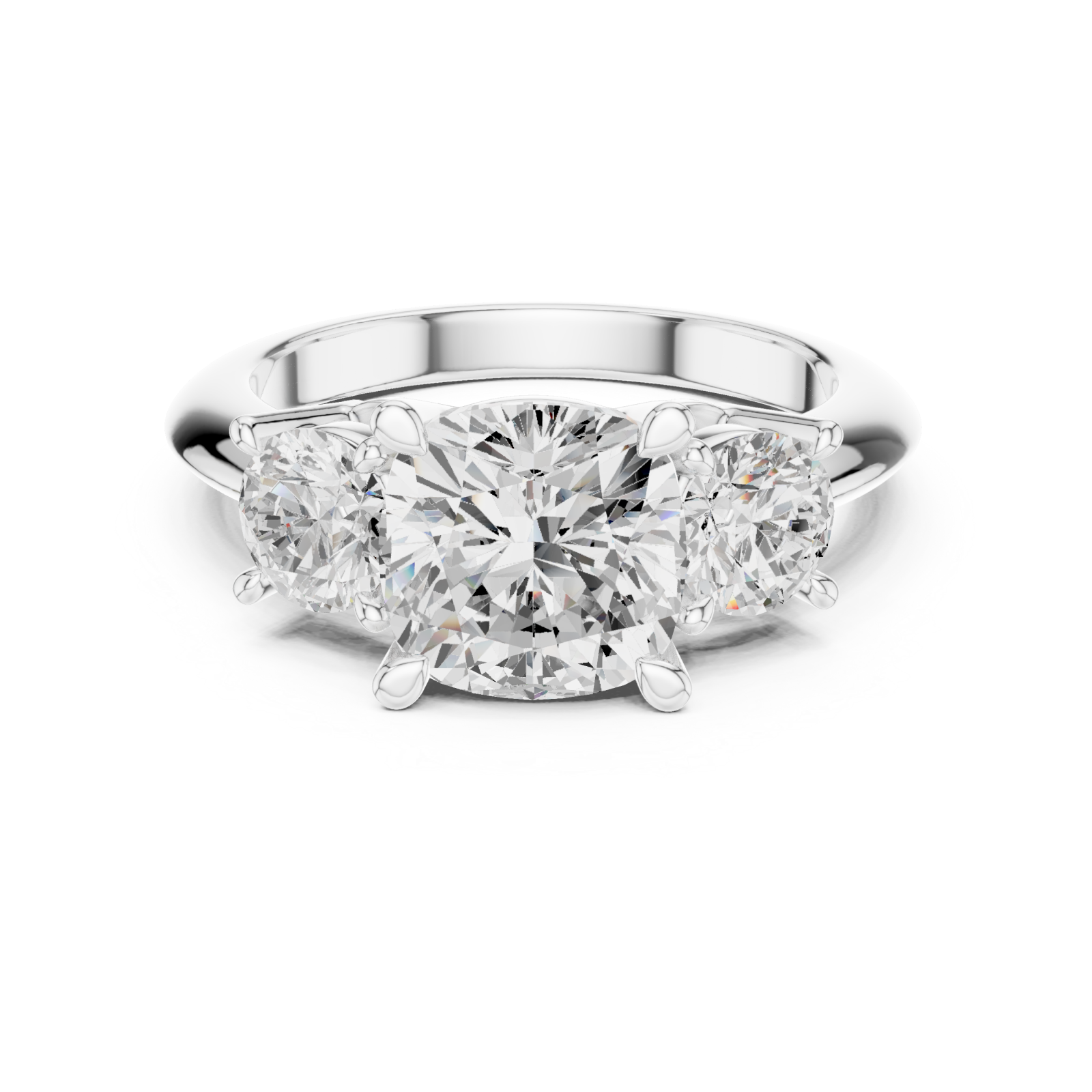  White Gold Classic Trinity Embrace Ring Front View
