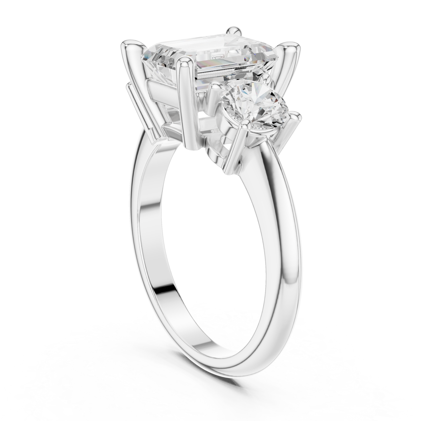  White Gold Essence Radiance Trio Ring Left View