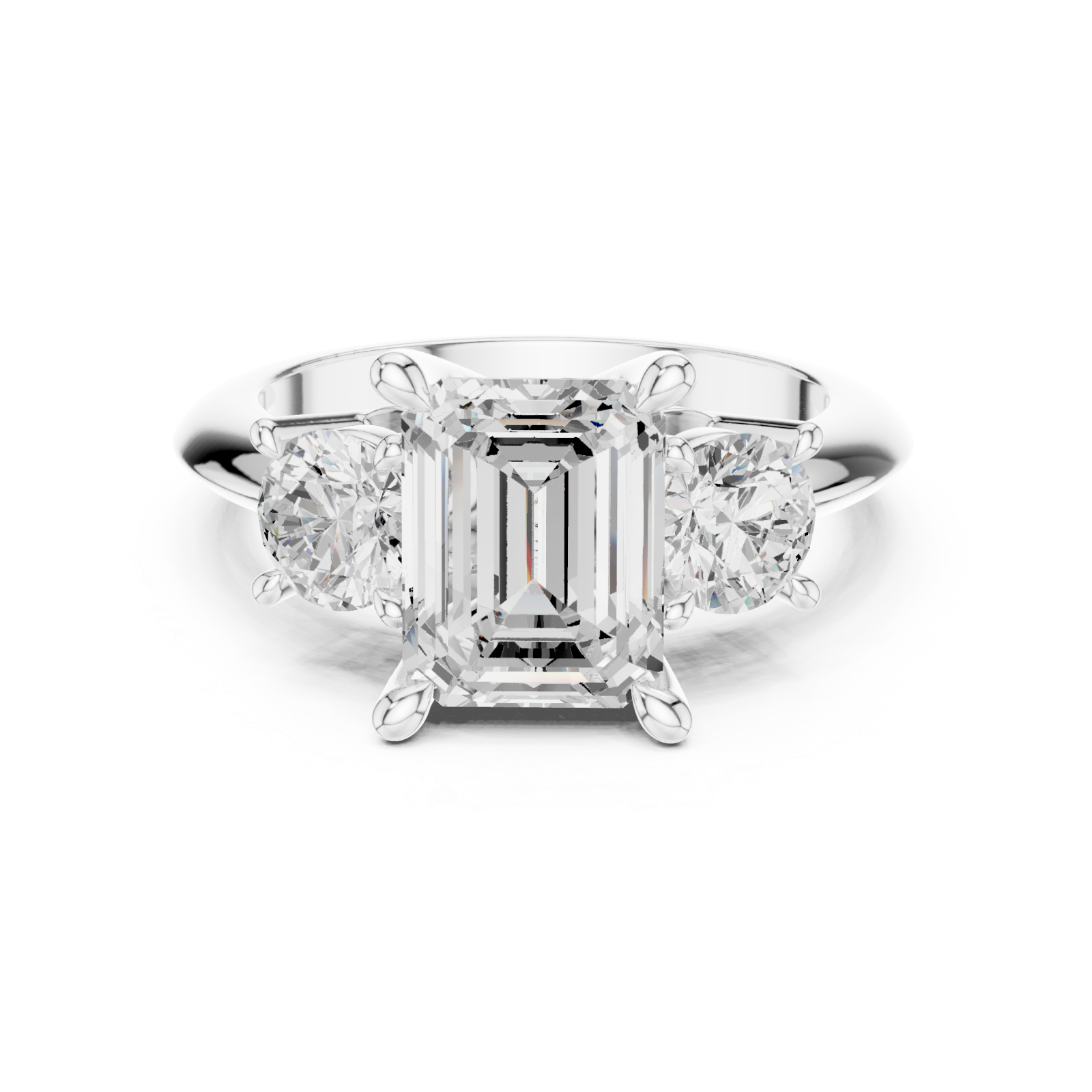  White Gold Essence Radiance Trio Ring Front View