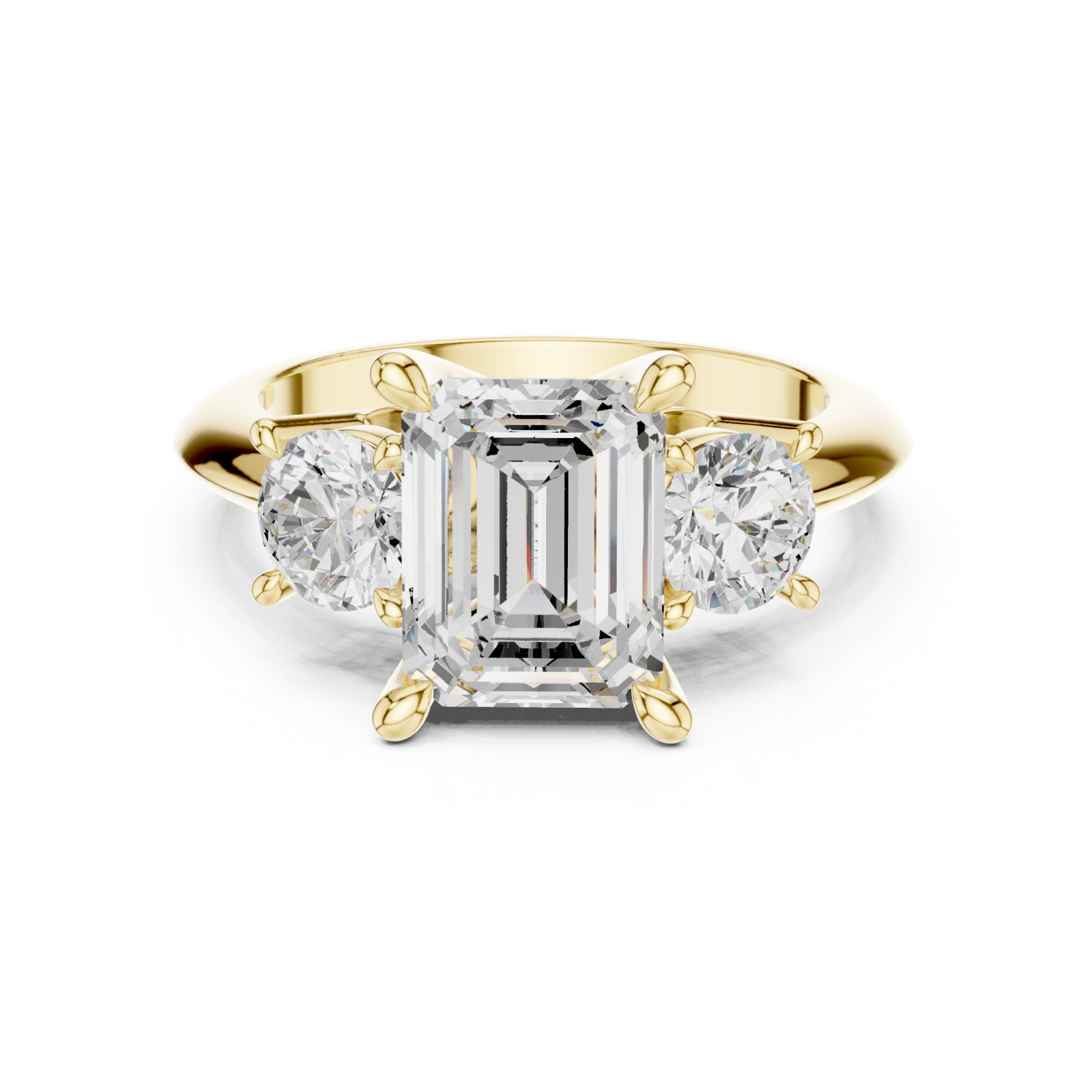  Gold Essence Radiance Trio Ring Front View