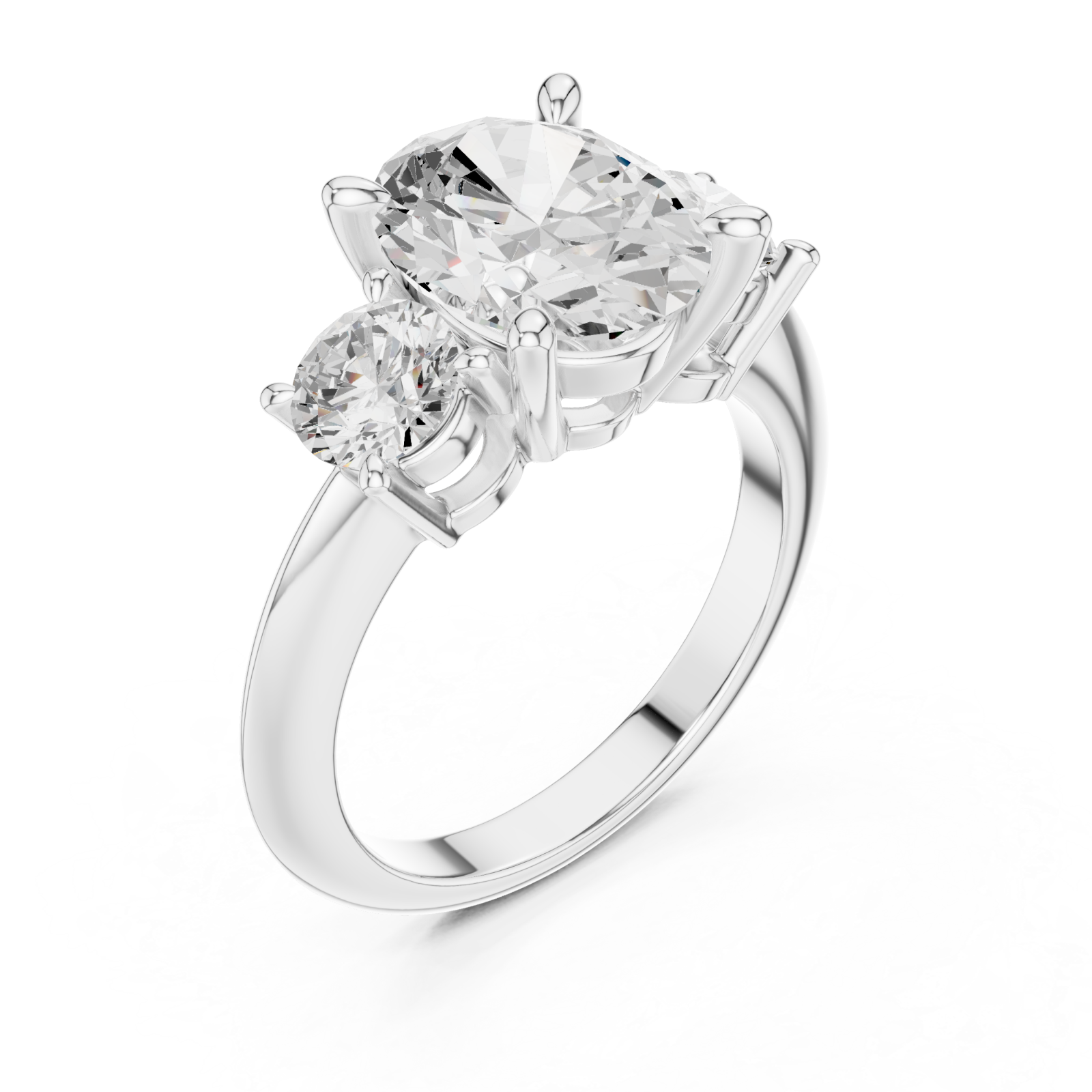  White Gold Lustre Charm Duo Ring Right View