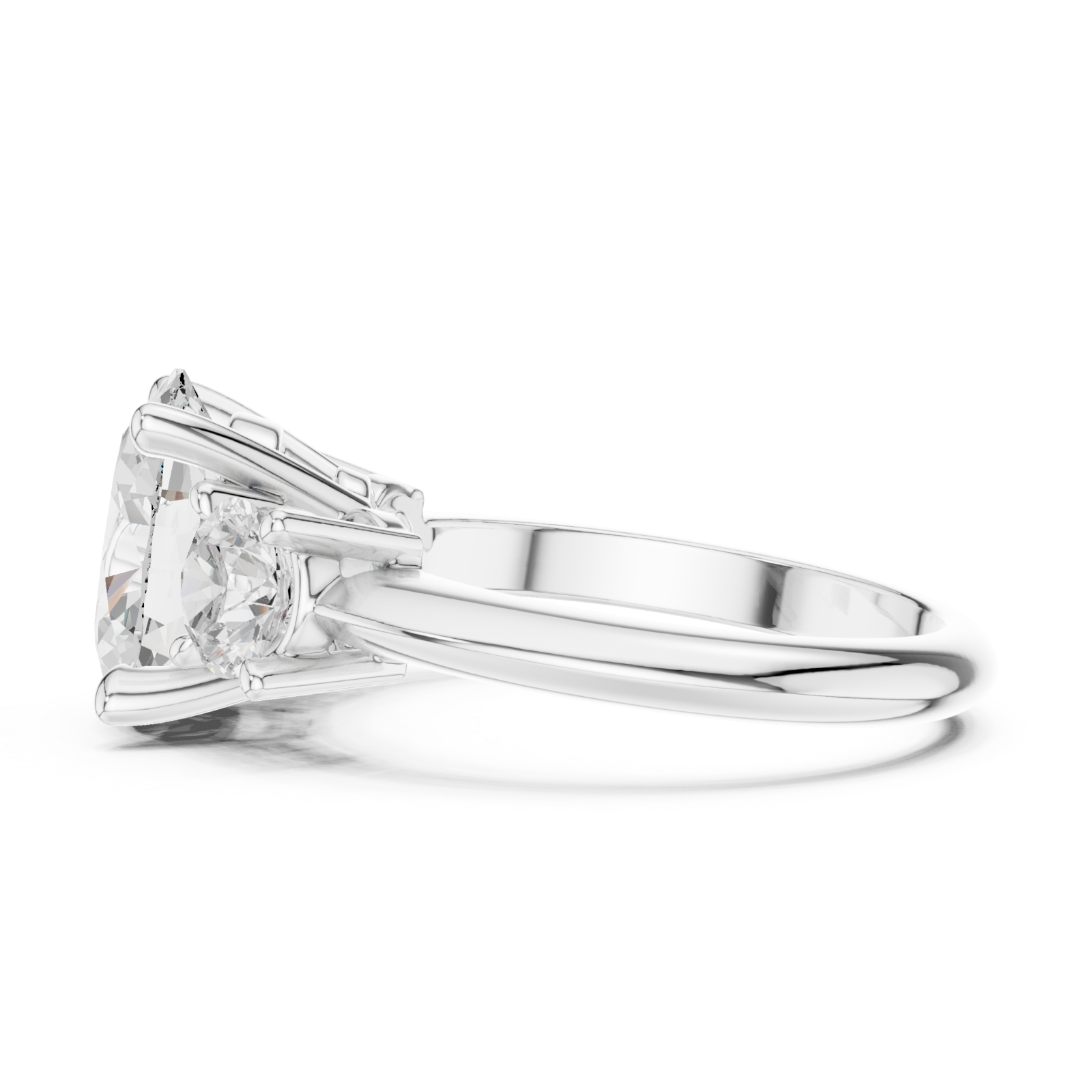  White Gold Lustre Charm Duo Ring Side View