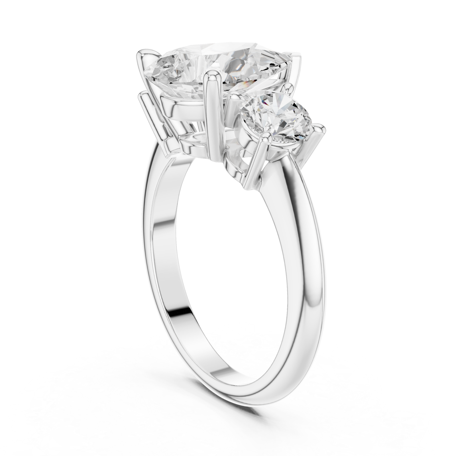  White Gold Radiant Pear Duo Ring Left View
