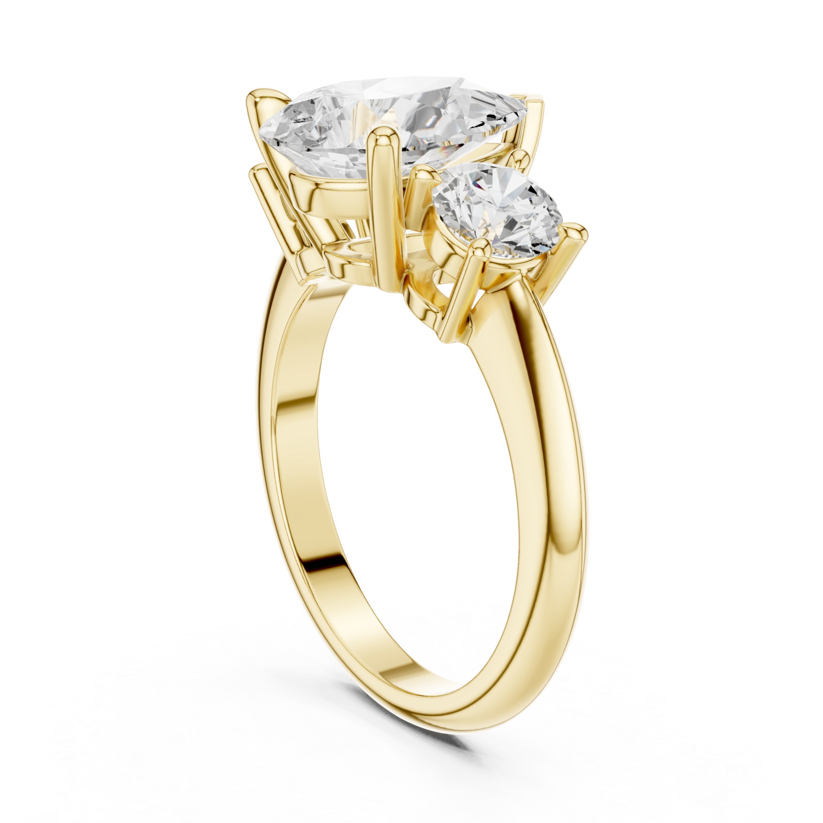  Gold Radiant Pear Duo Ring Left View