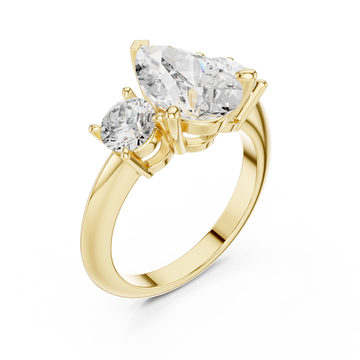 Gold Radiant Pear Duo Ring Right View