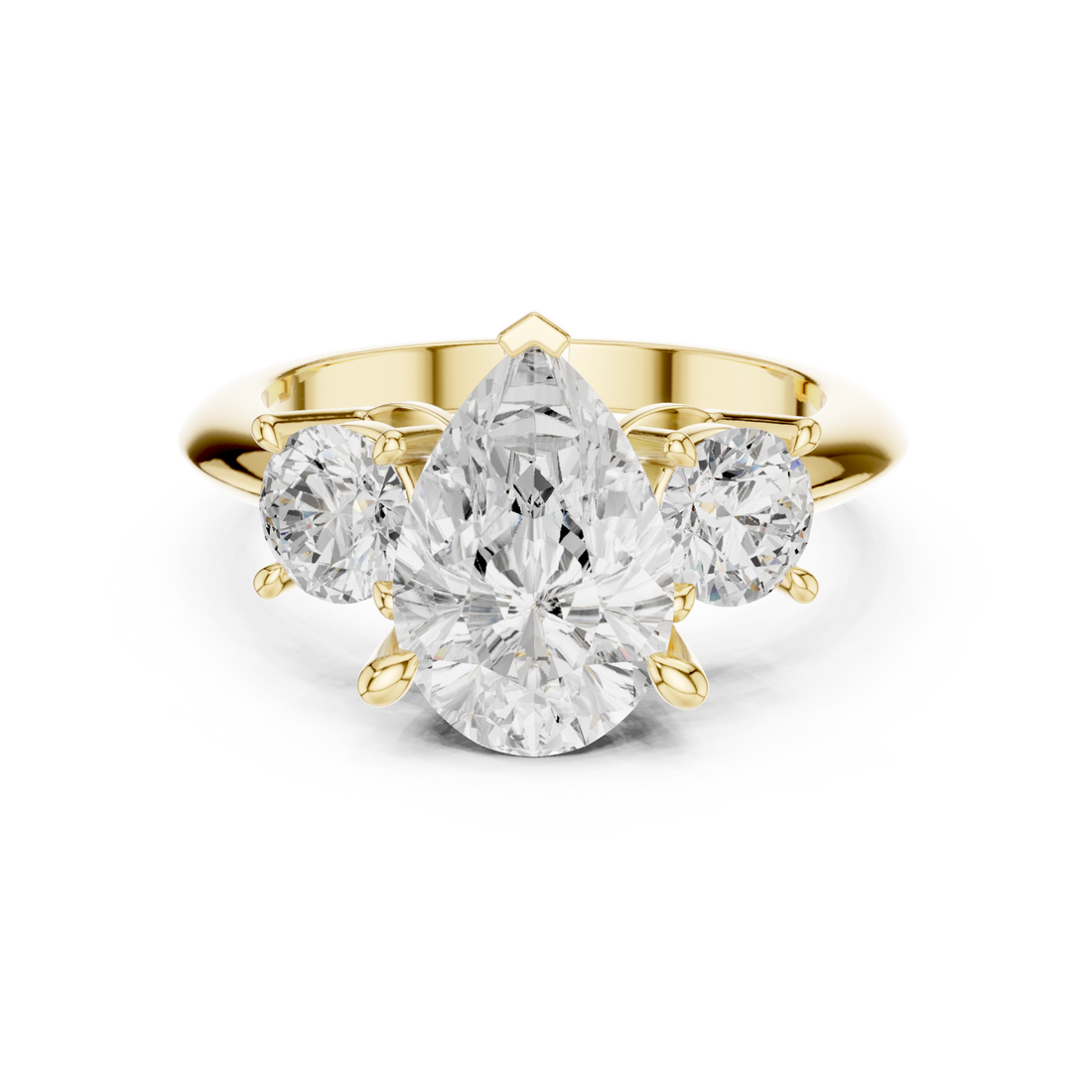 Gold Radiant Pear Duo Ring Right View