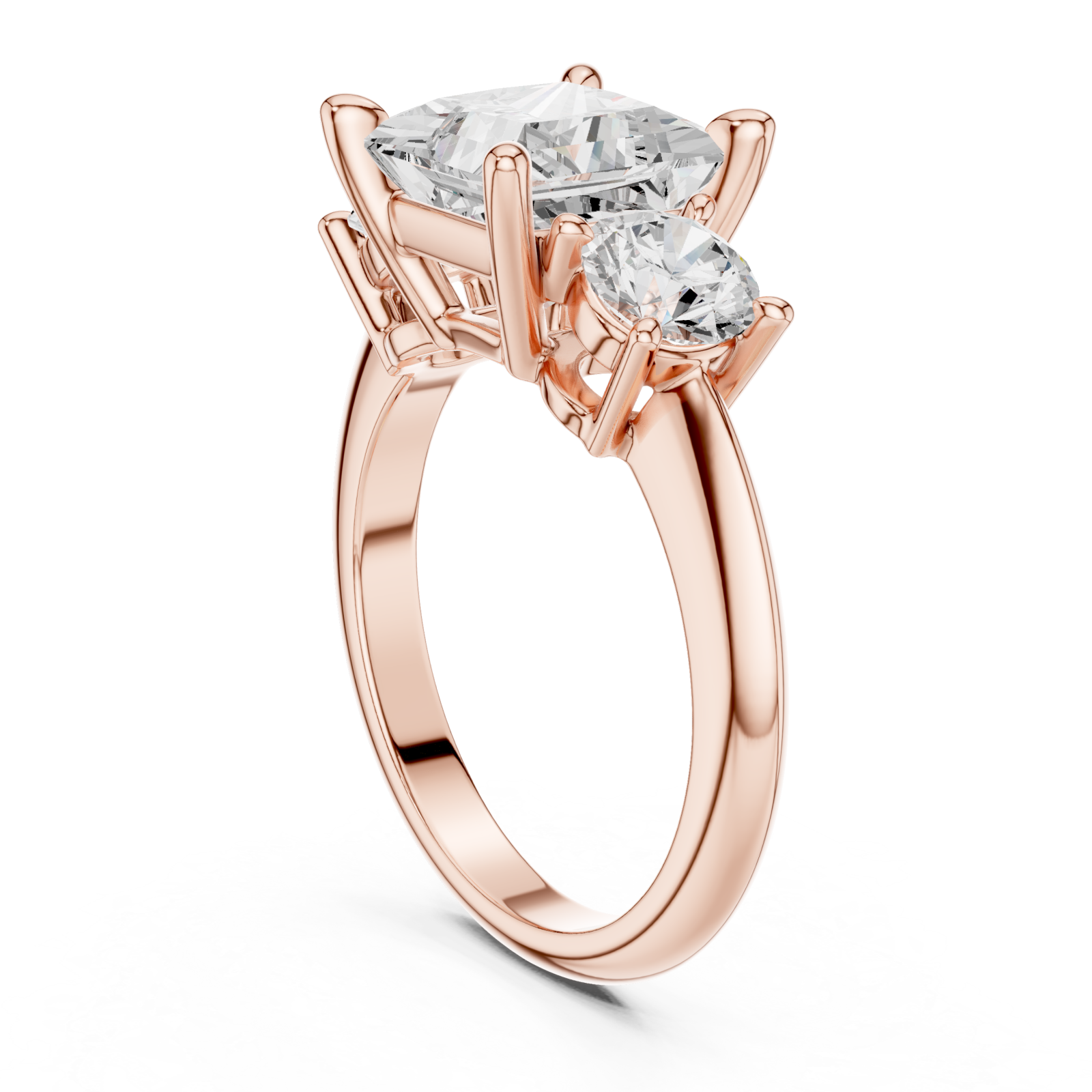  Rose Gold Classic Trine Elegance Ring Left View