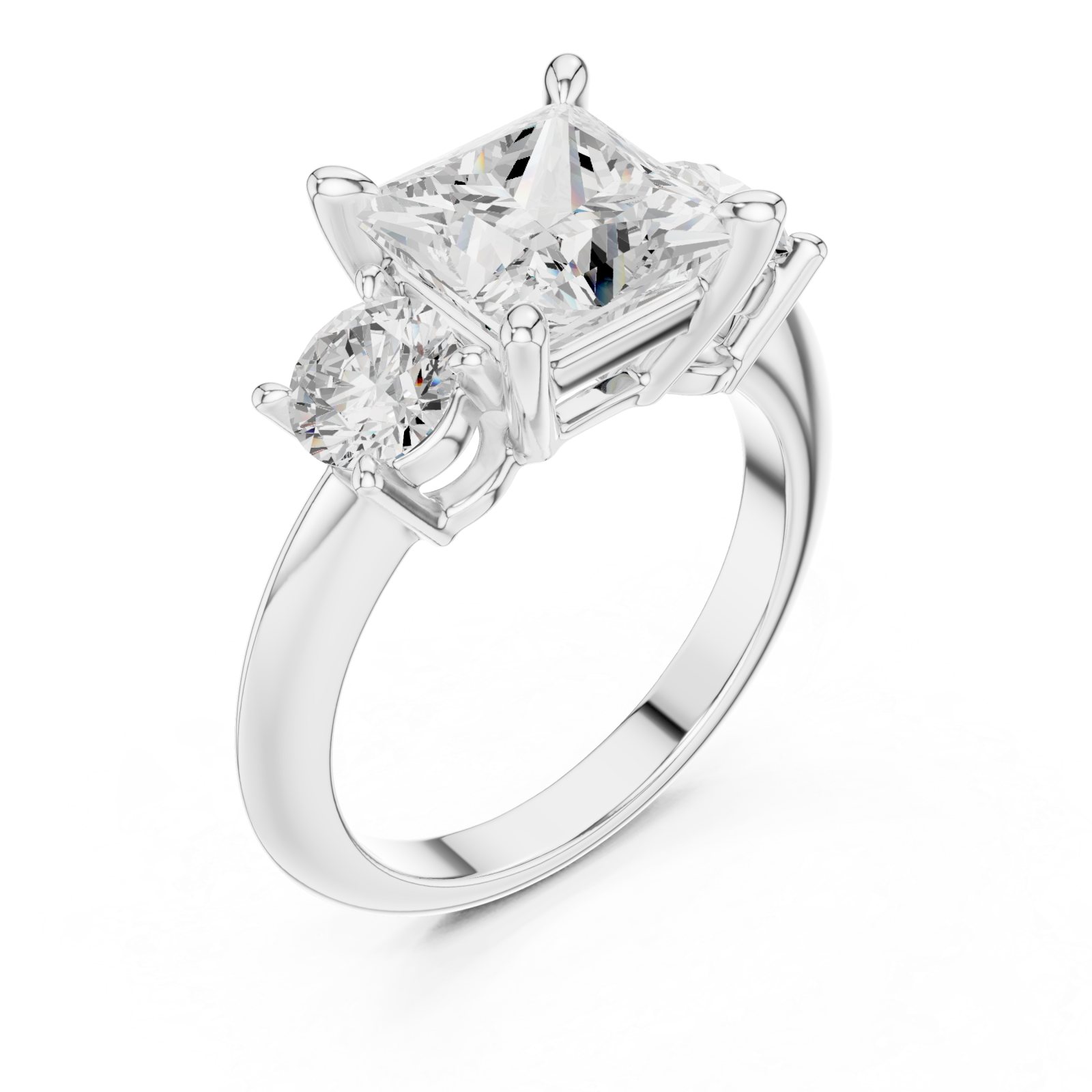  White Gold Classic Trine Elegance Ring Right View