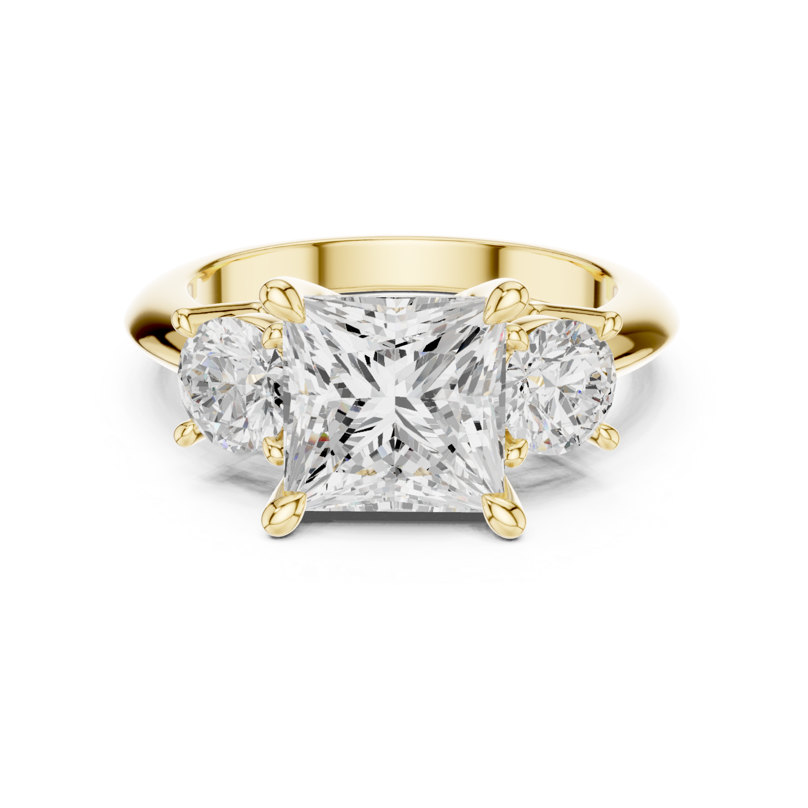  Gold Classic Trine Elegance Ring Front View