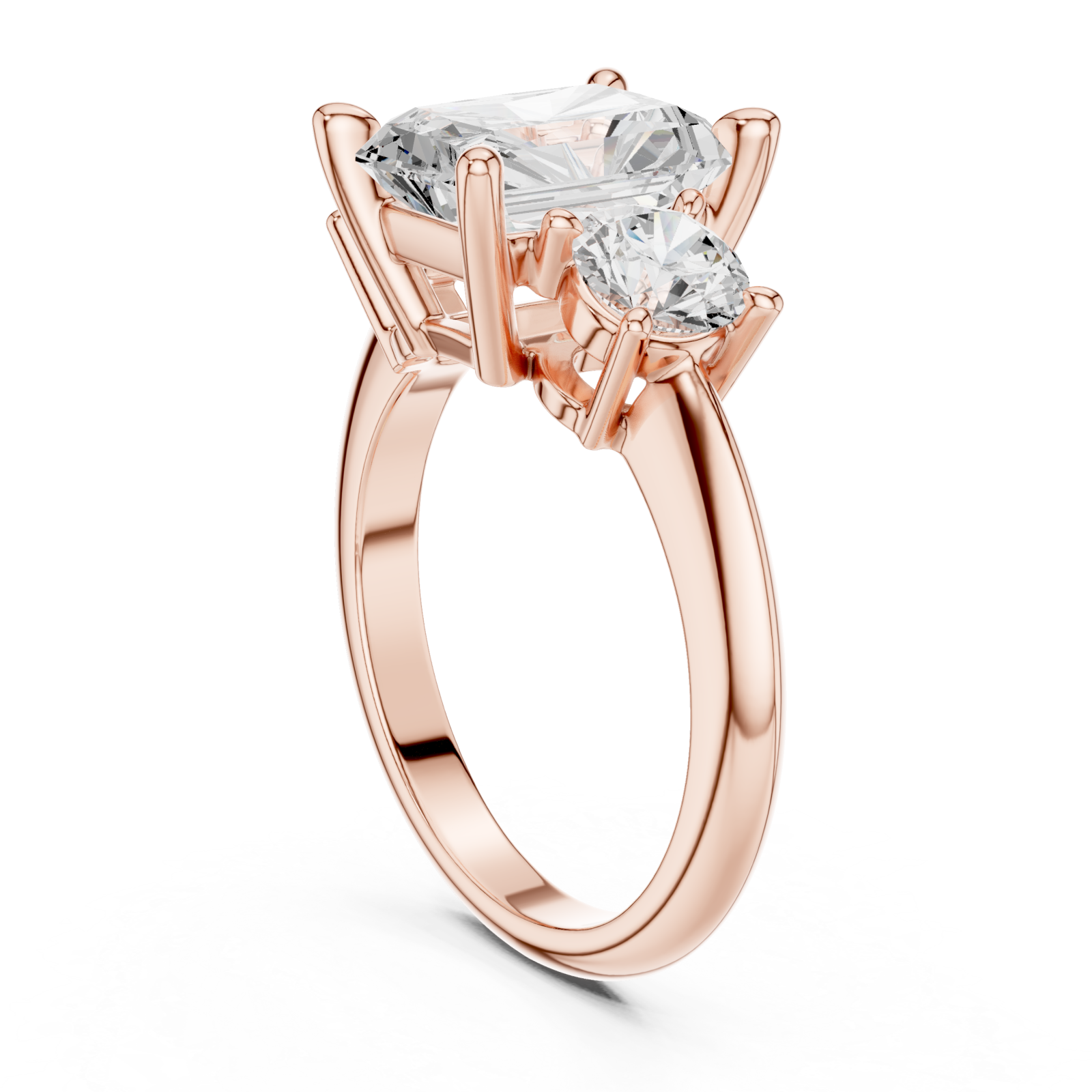  Rose Gold Celestial Radiance Classic Trio Ring Left View