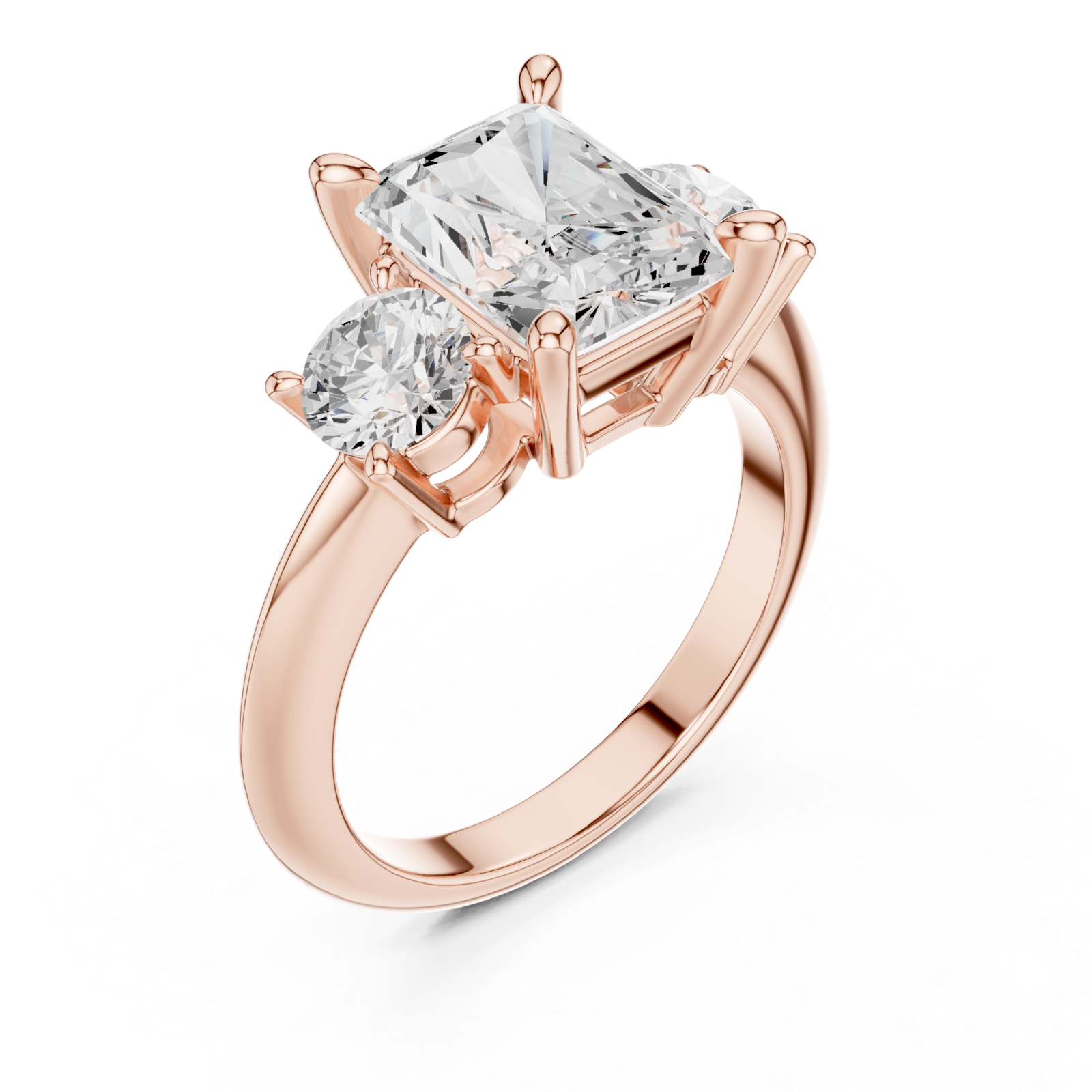  Rose Gold Celestial Radiance Classic Trio Ring Right View