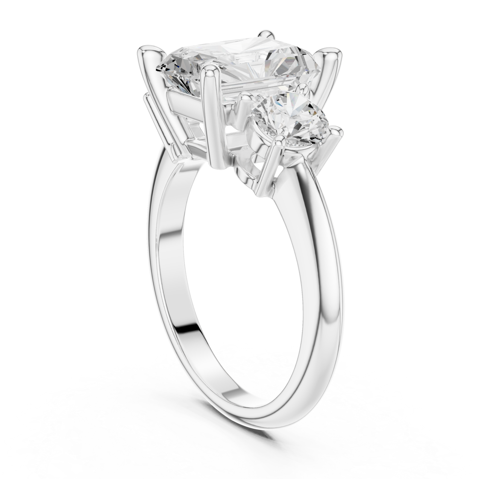  White Gold Celestial Radiance Classic Trio Ring Left View