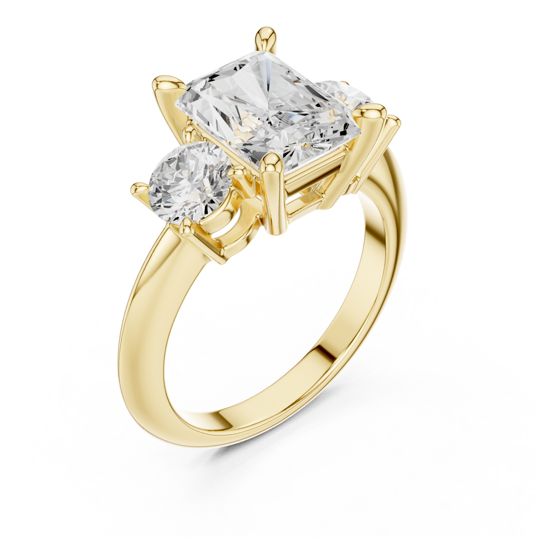 Gold Celestial Radiance Classic Trio Ring Right View