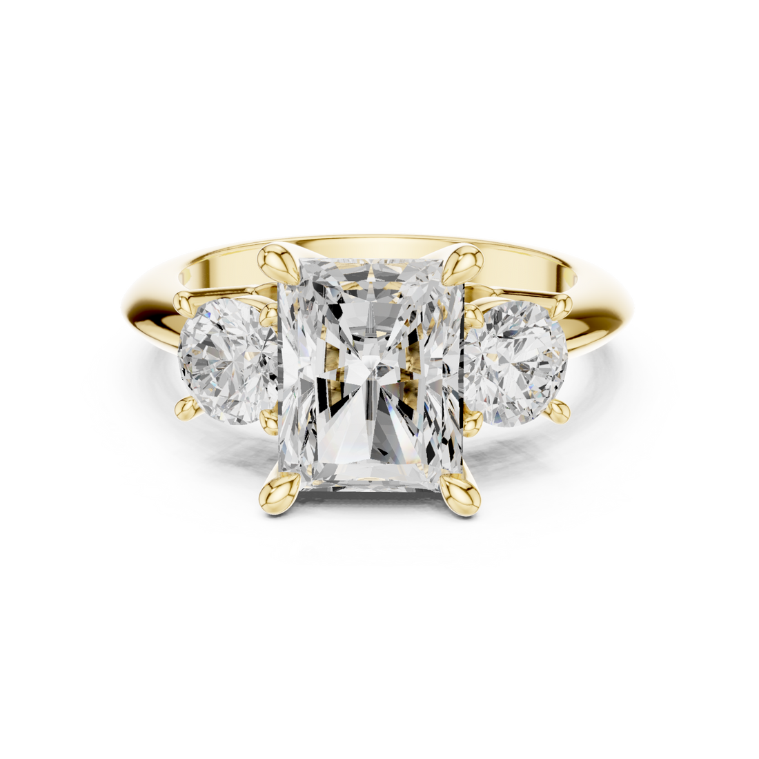 Gold Celestial Radiance Classic Trio Ring Right View