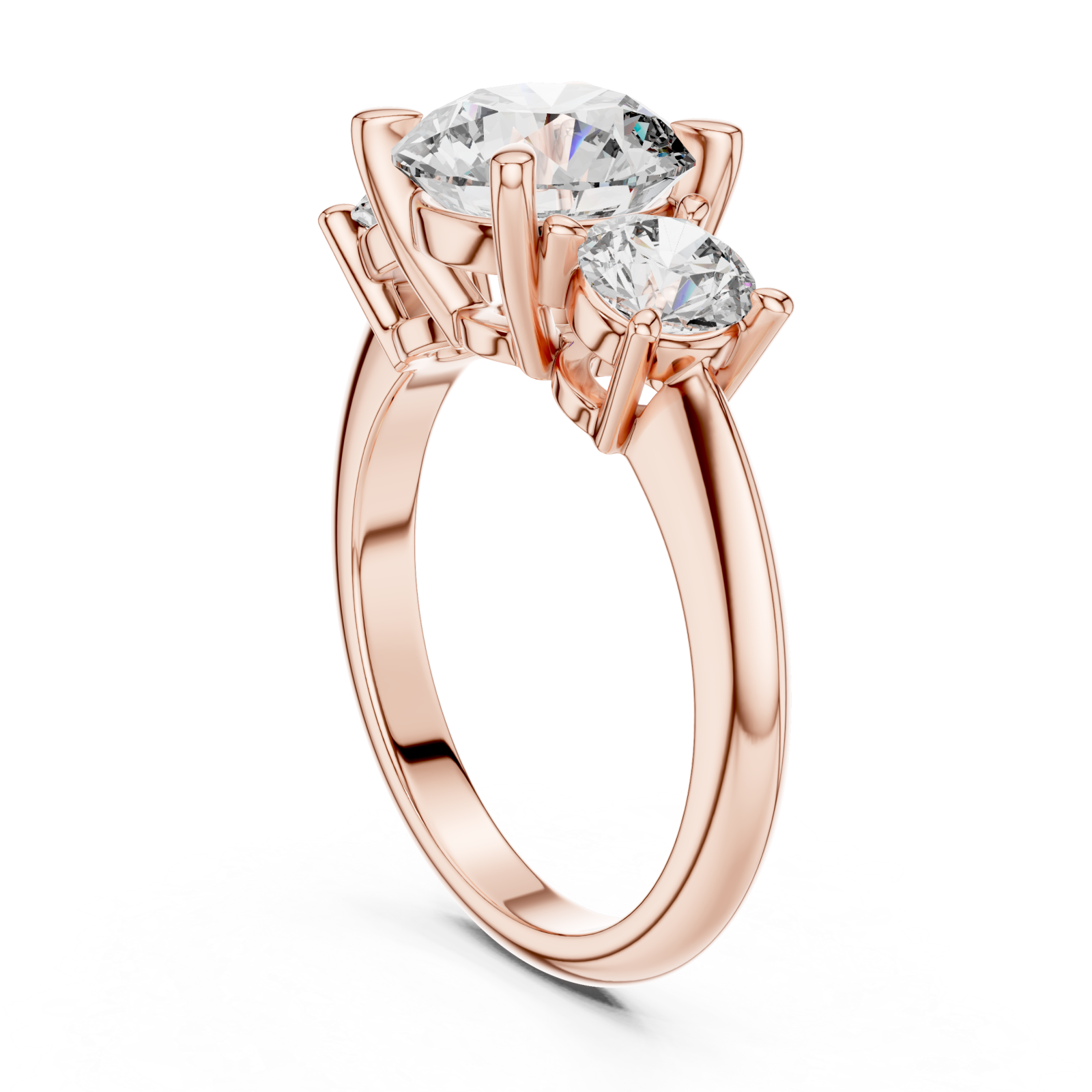  Rose Gold Celestial Grace Twin Stone Ring Left View