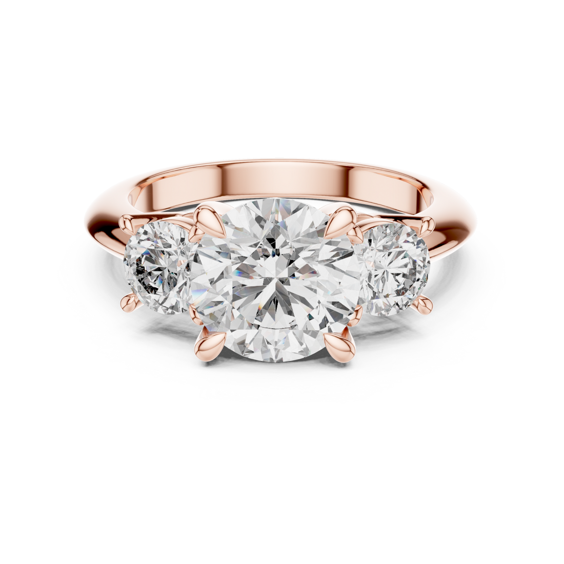  Rose Gold Celestial Grace Twin Stone Ring Right View