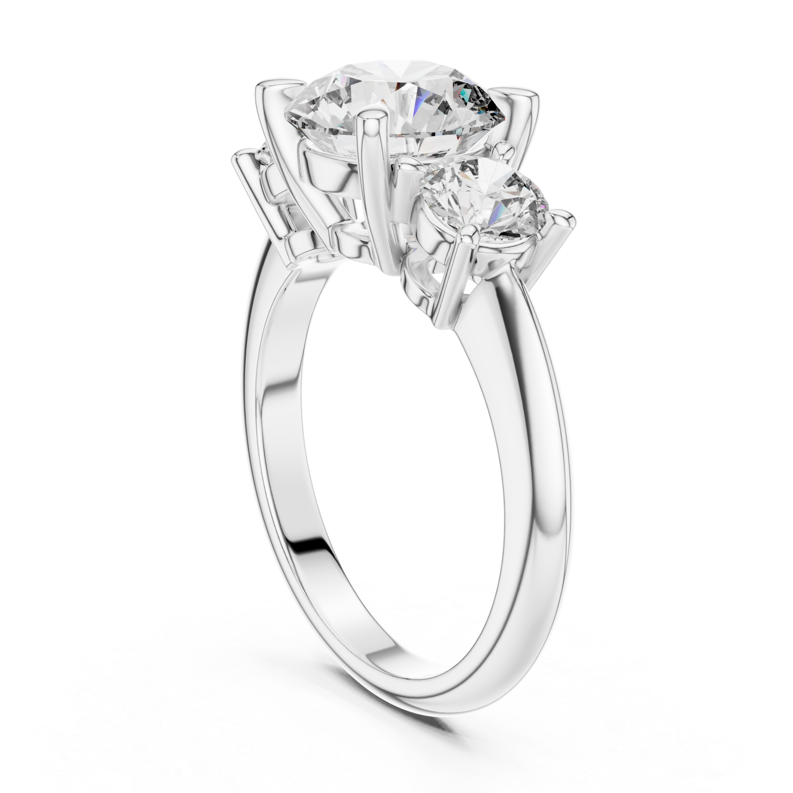  White Gold Celestial Grace Twin Stone Ring Left View