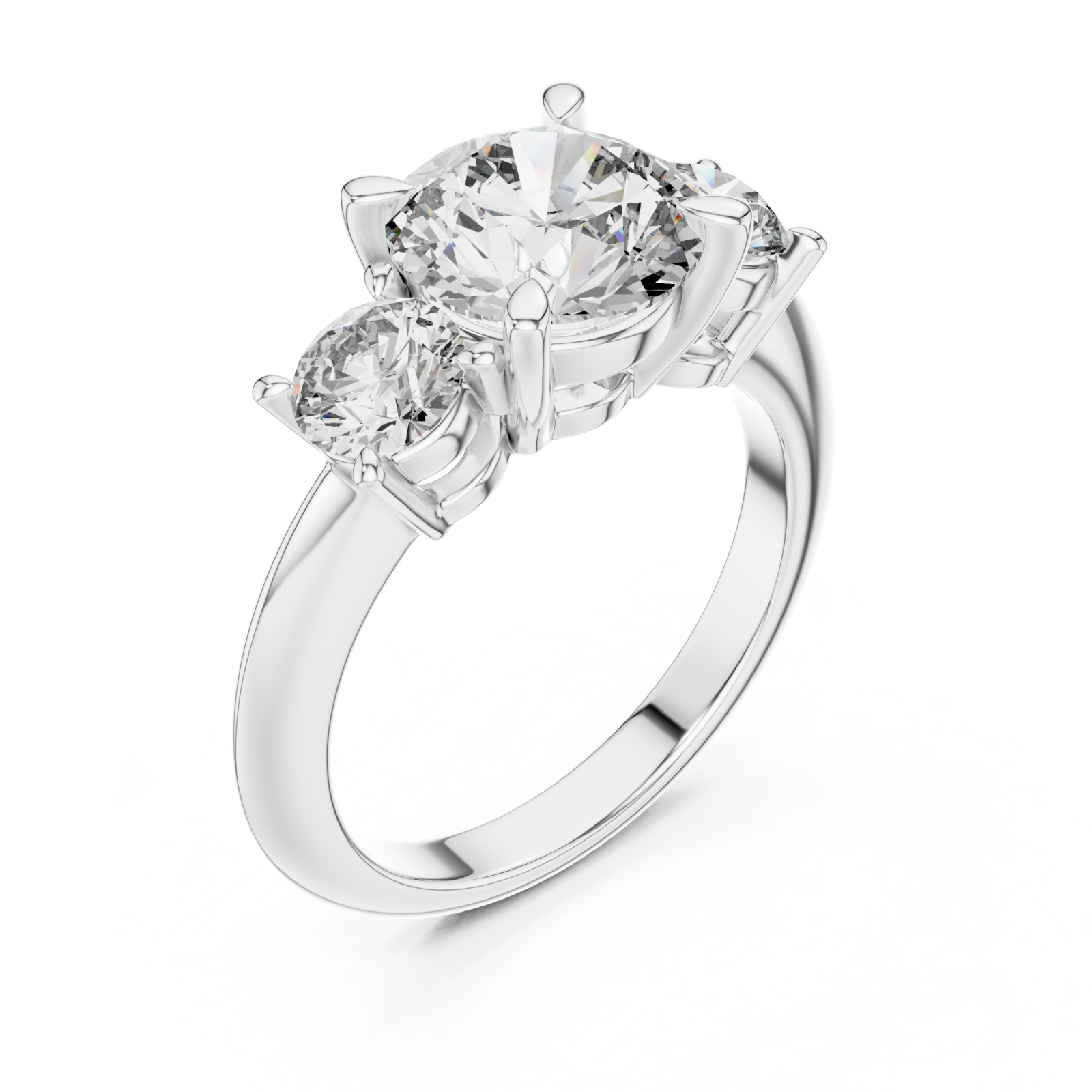  White Gold Celestial Grace Twin Stone Ring Right View