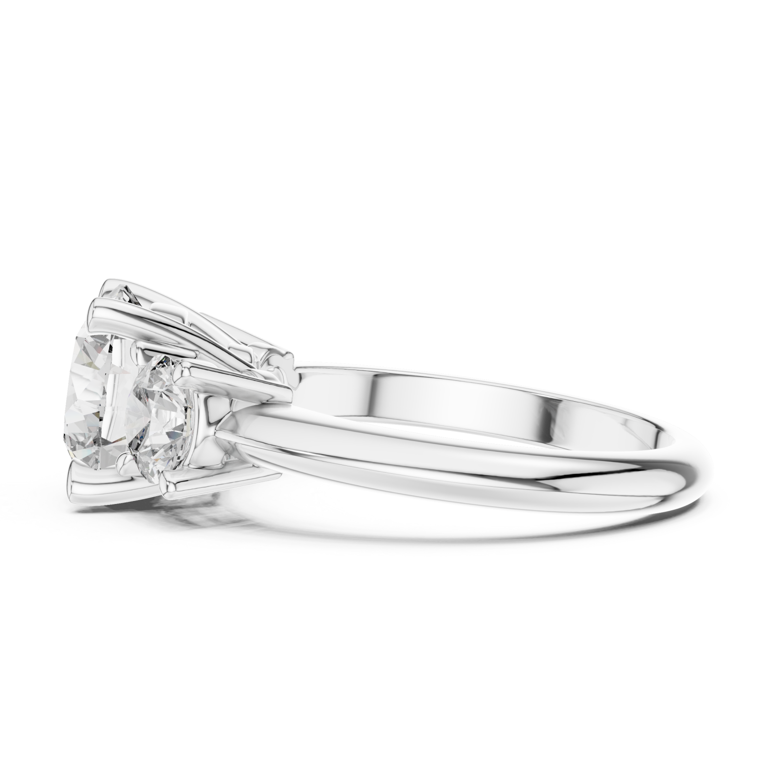  White Gold Celestial Grace Twin Stone Ring Side View