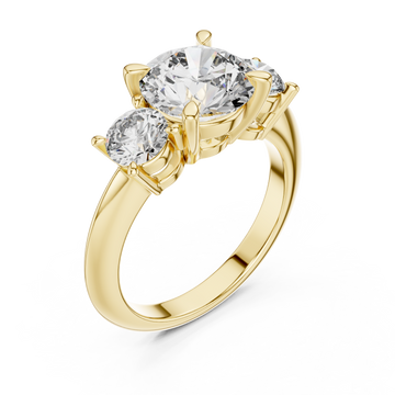 Gold Celestial Grace Twin Stone Ring Right View