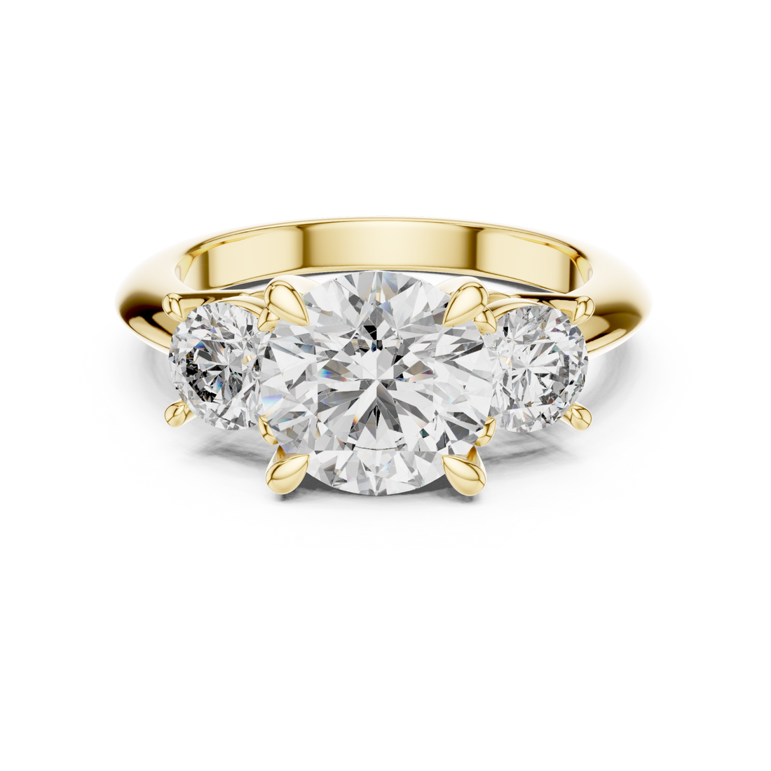 Gold Celestial Grace Twin Stone Ring Right View