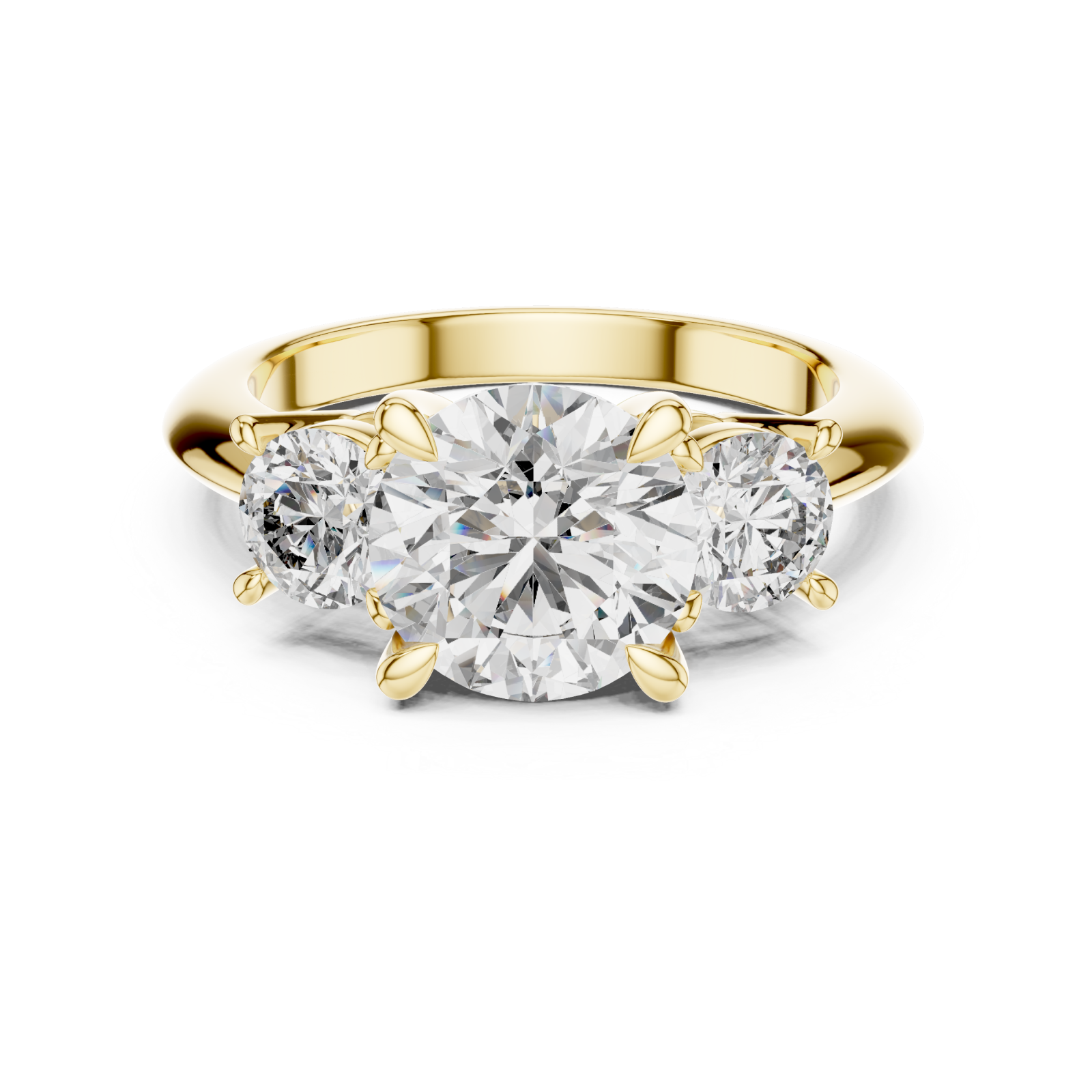  Gold Celestial Grace Twin Stone Ring Front View