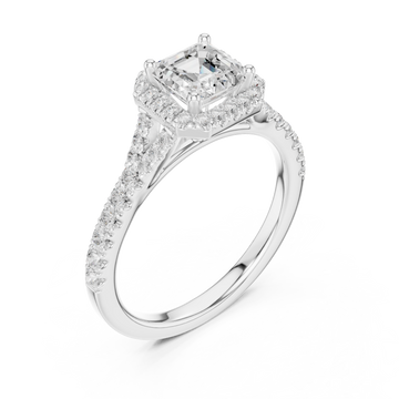  White Gold Regal Serenity Halo Engagement Ring Right View