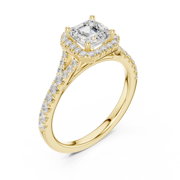 Gold Regal Serenity Halo Engagement Ring Right View
